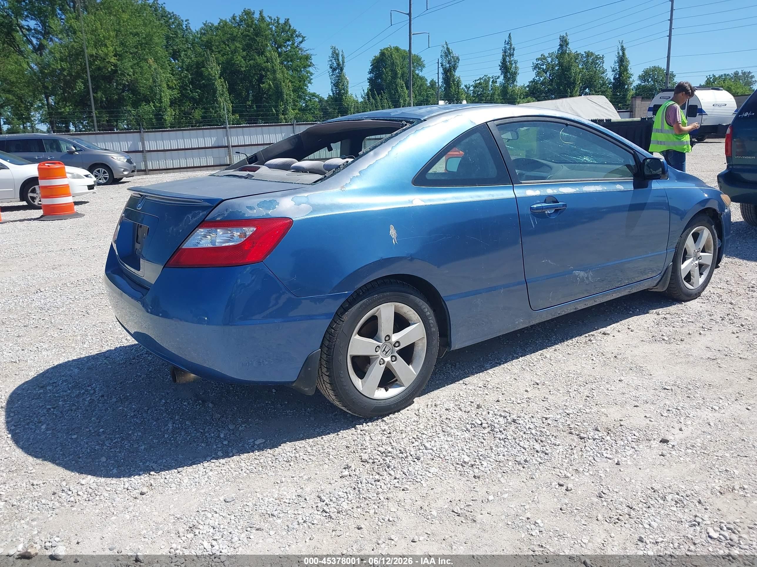 2007 Honda Civic Ex Blue vin: 2HGFG12837H518531