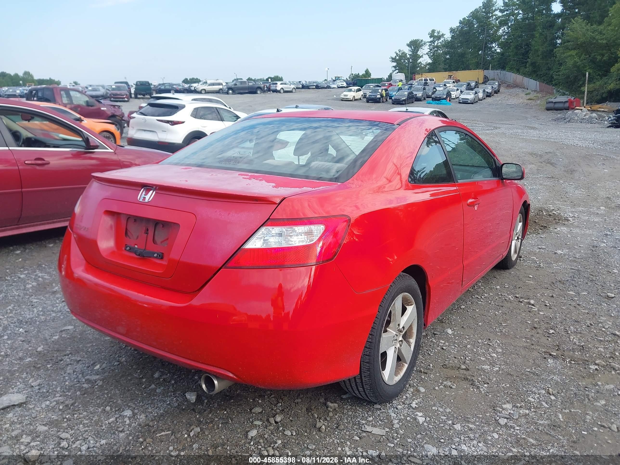 2007 Honda Civic Ex Red vin: 2HGFG12837H536284