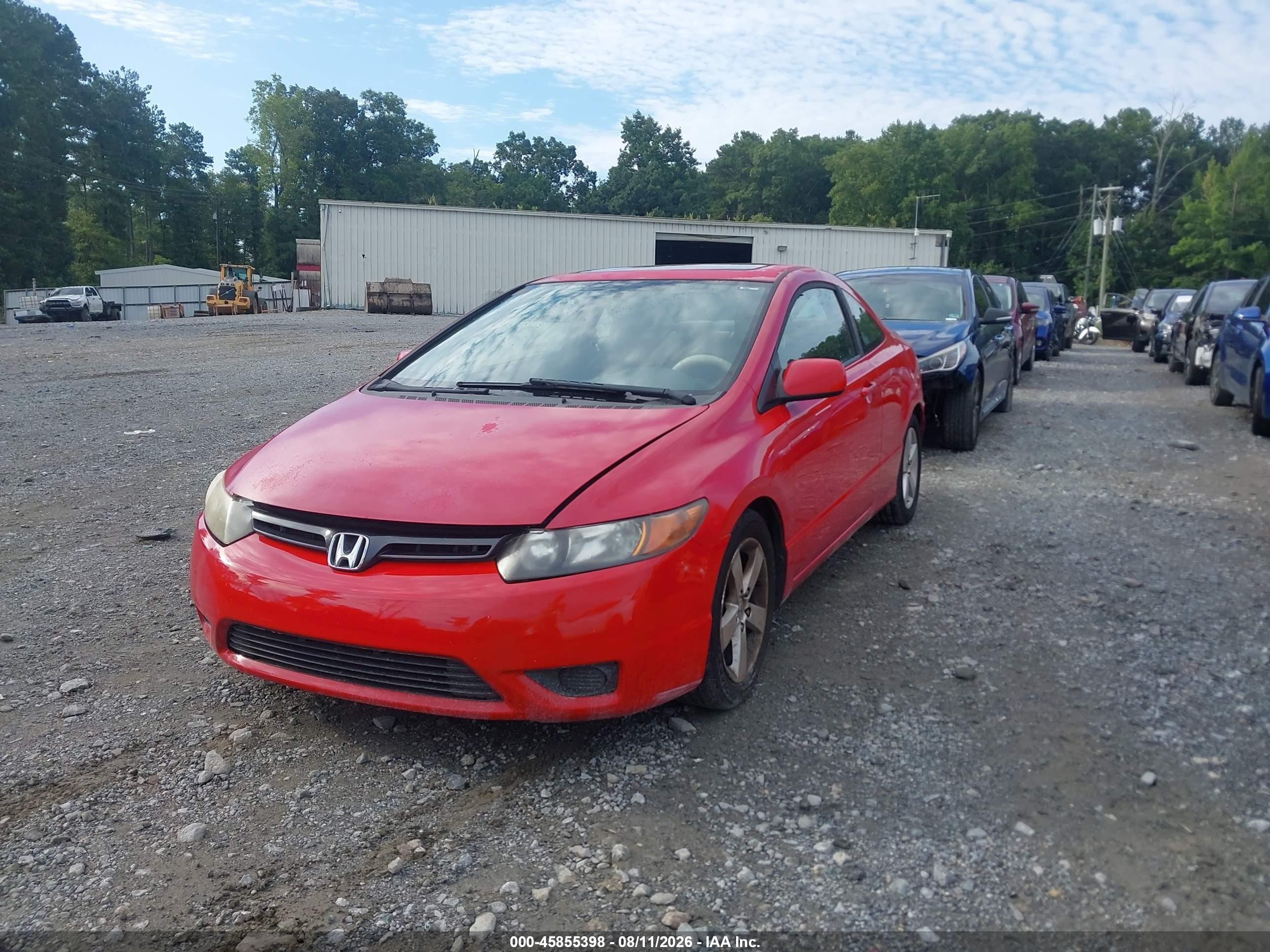 2007 Honda Civic Ex Red vin: 2HGFG12837H536284