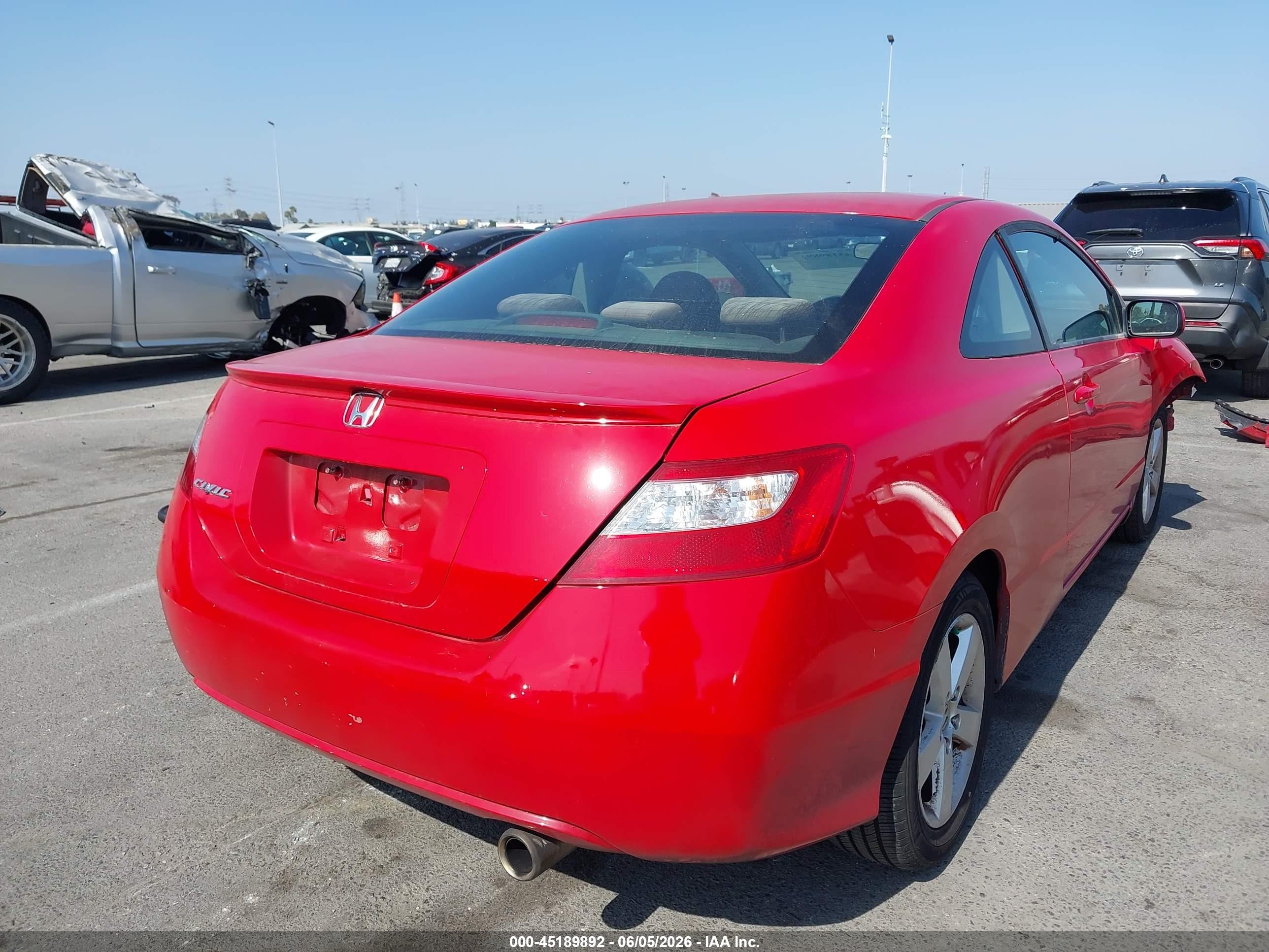 2007 Honda Civic Ex Red vin: 2HGFG12837H569902