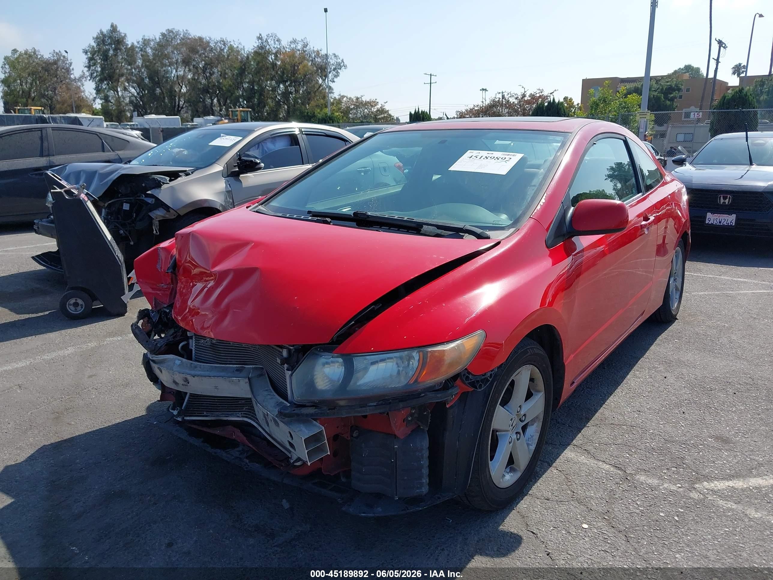 2007 Honda Civic Ex Red vin: 2HGFG12837H569902