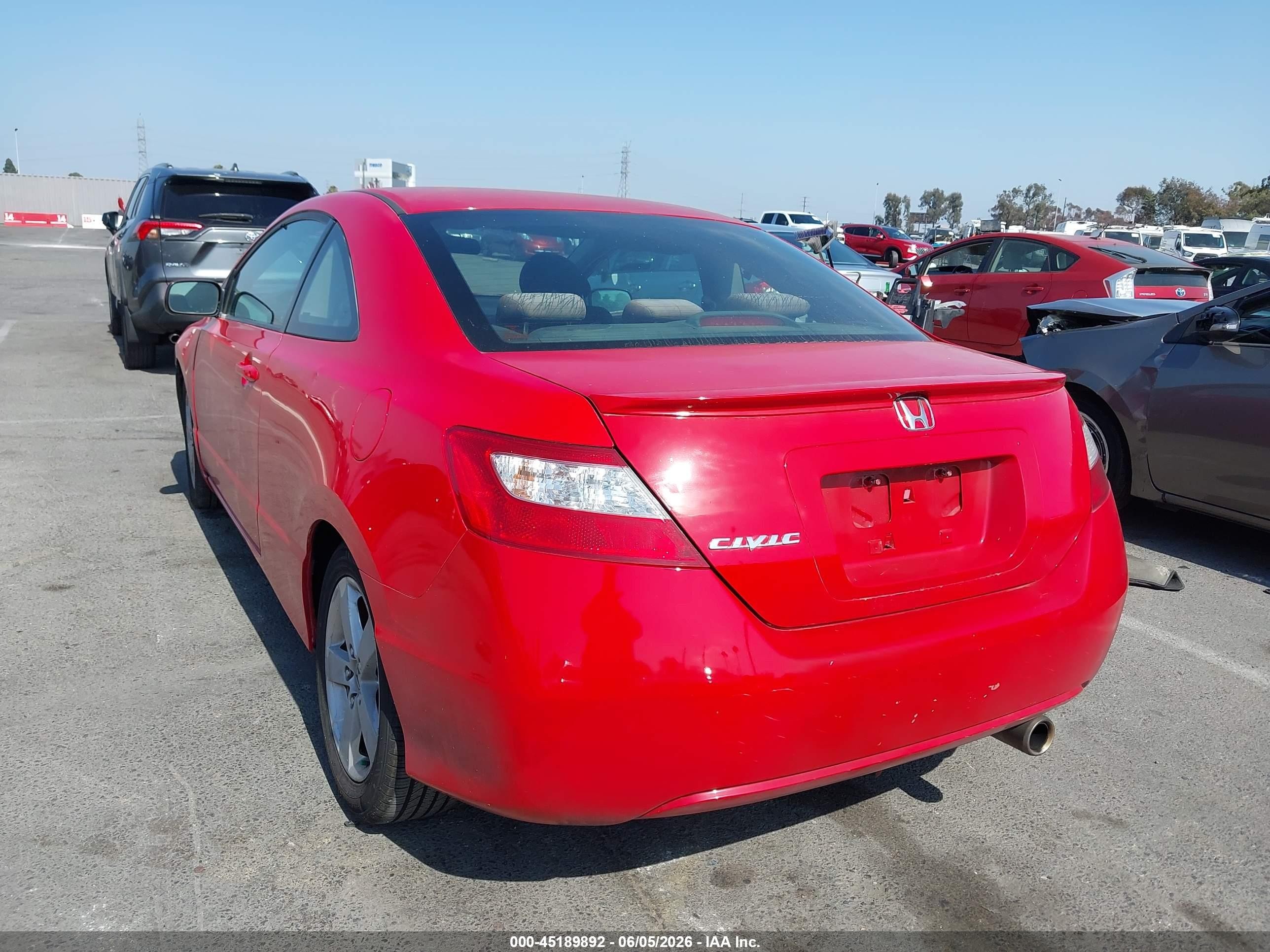 2007 Honda Civic Ex Red vin: 2HGFG12837H569902