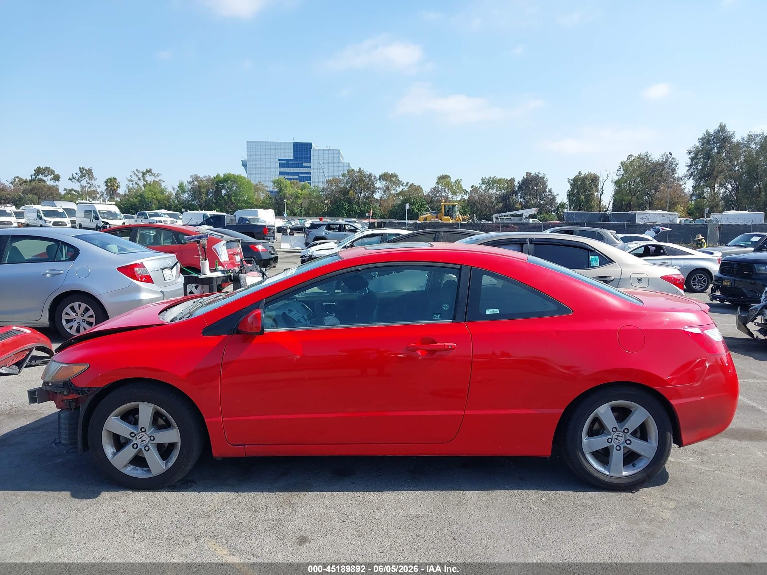 2007 Honda Civic Ex Red vin: 2HGFG12837H569902
