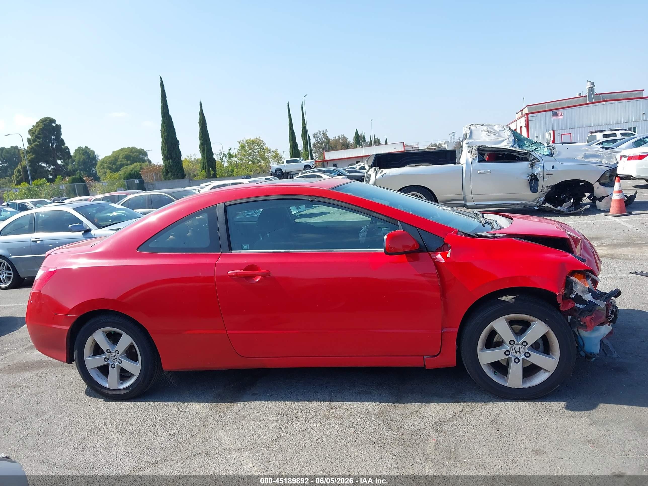 2007 Honda Civic Ex Red vin: 2HGFG12837H569902