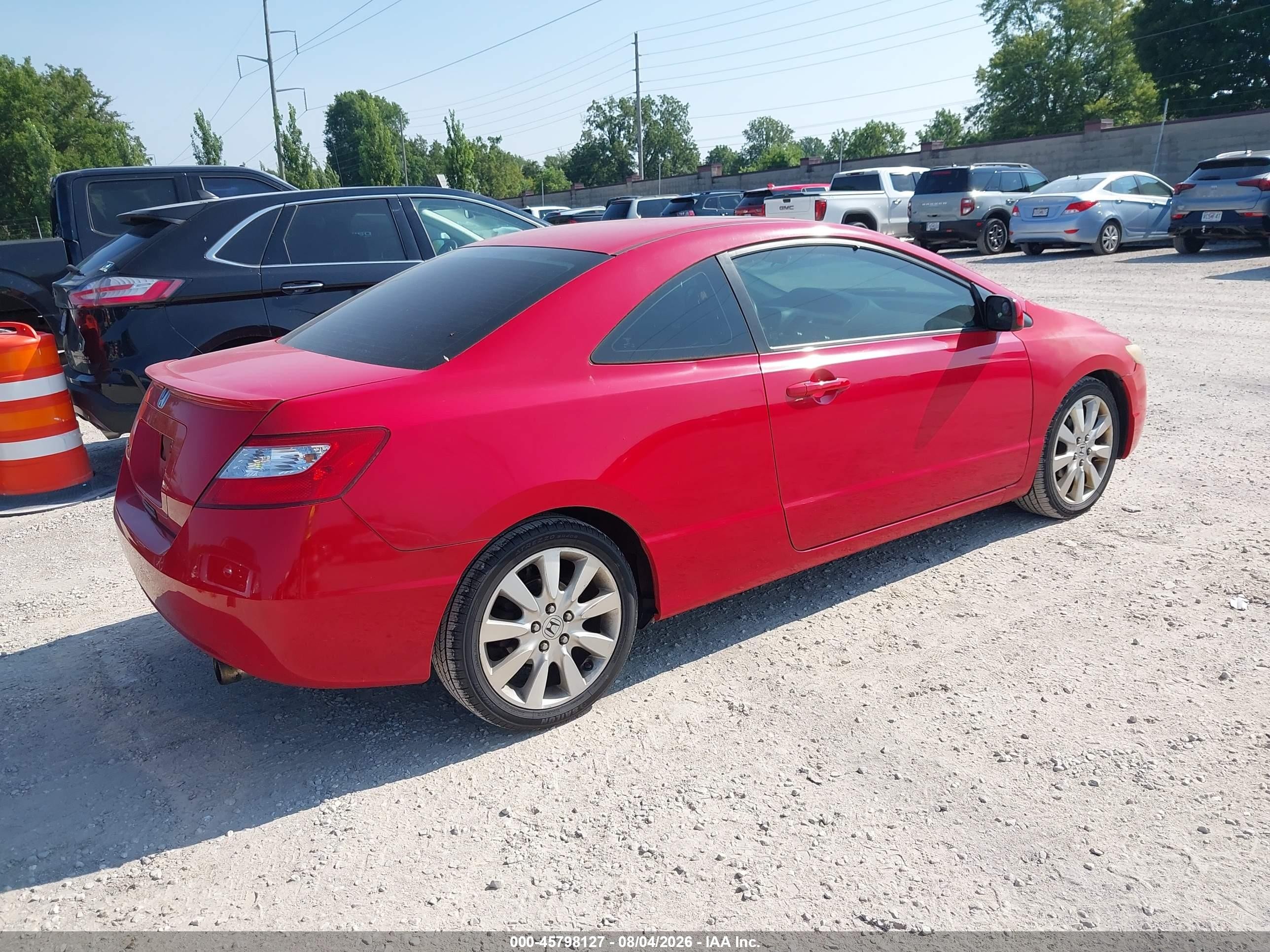 2008 Honda Civic Ex Red vin: 2HGFG12838H501617