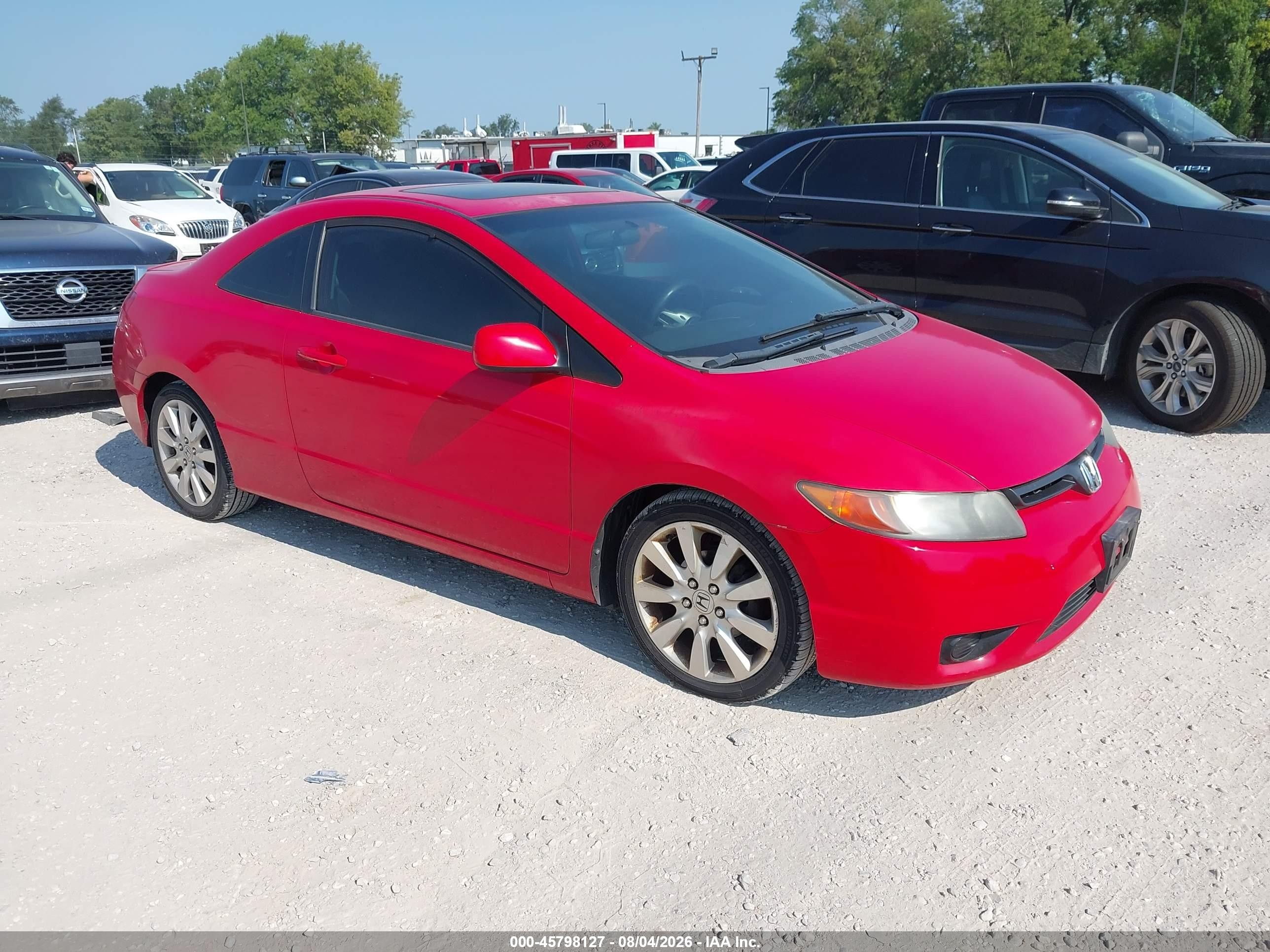 2008 Honda Civic Ex Red vin: 2HGFG12838H501617