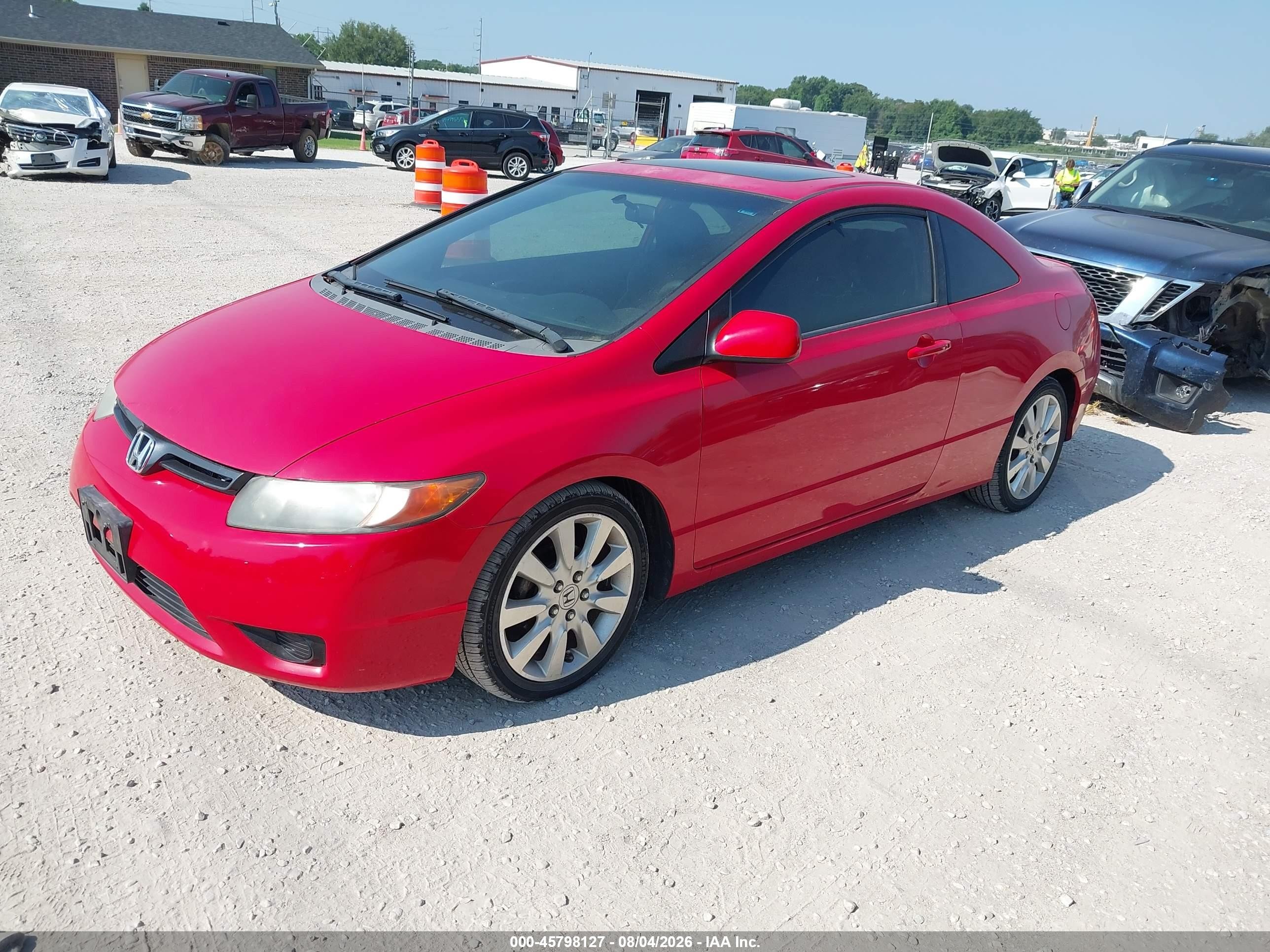 2008 Honda Civic Ex Red vin: 2HGFG12838H501617