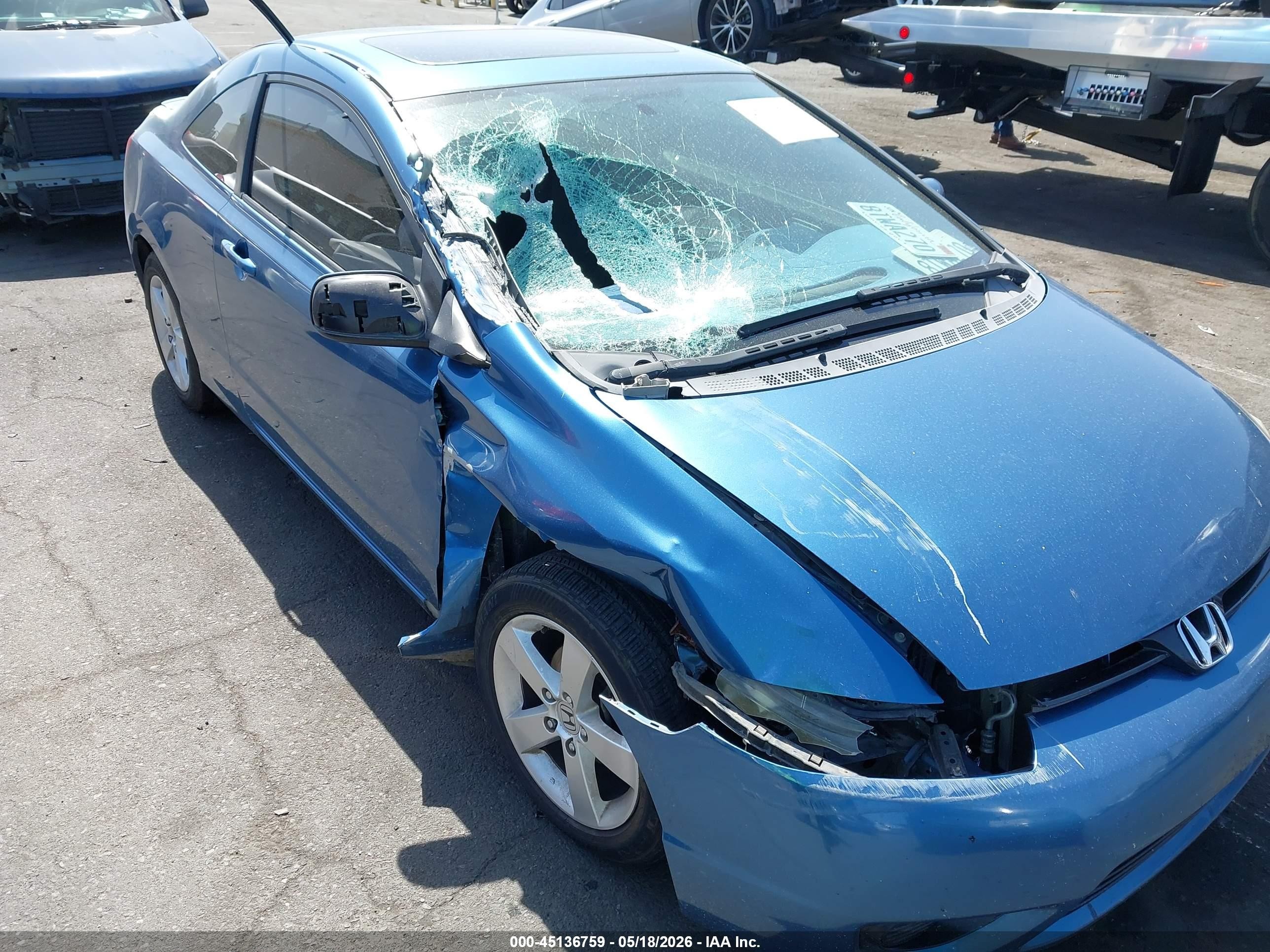 2008 Honda Civic Ex Blue vin: 2HGFG12838H545584