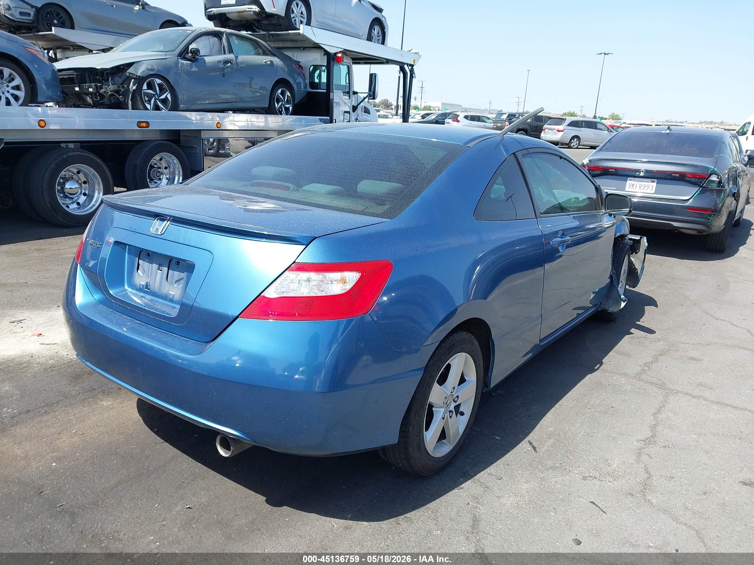 2008 Honda Civic Ex Blue vin: 2HGFG12838H545584
