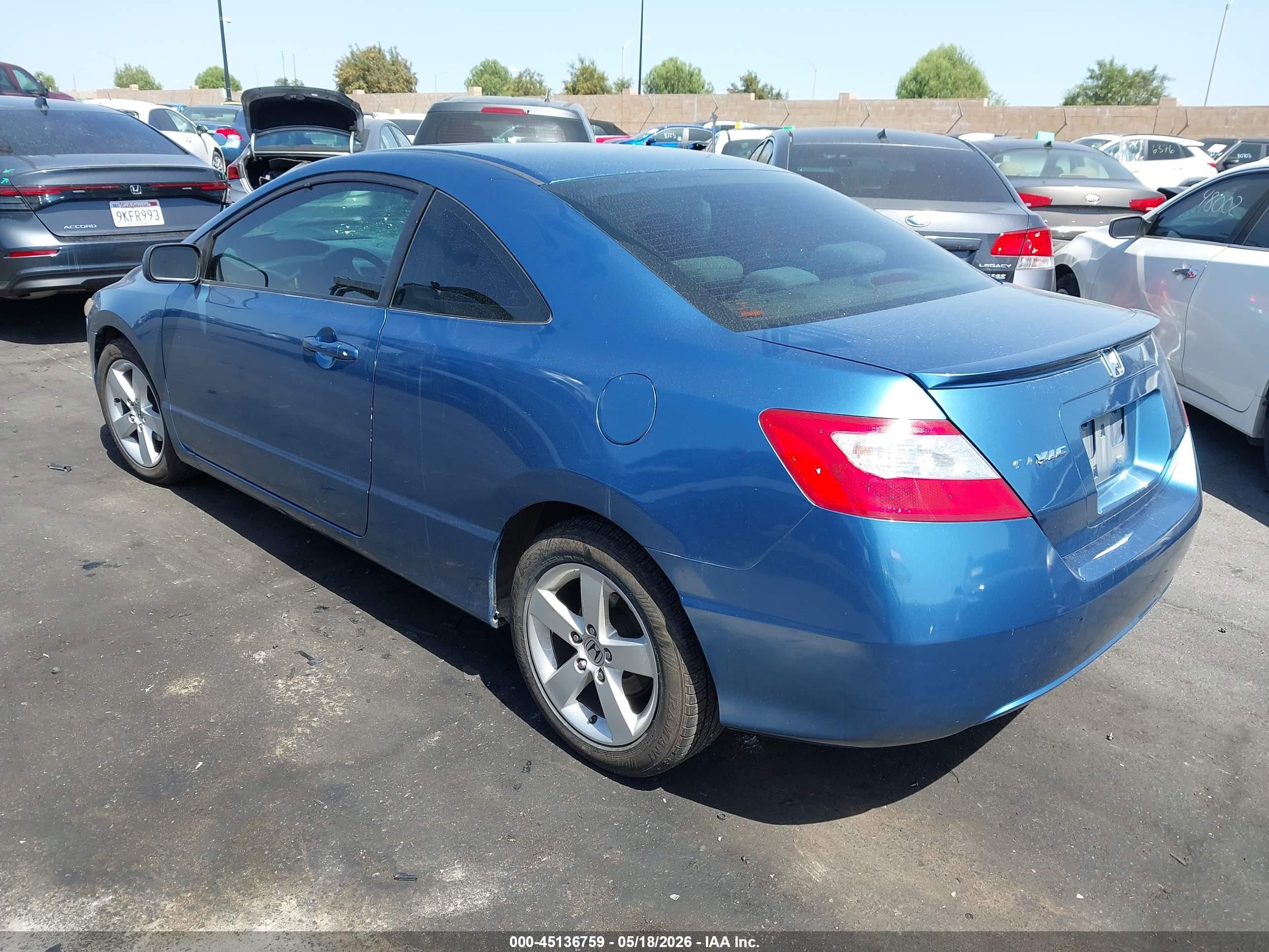 2008 Honda Civic Ex Blue vin: 2HGFG12838H545584
