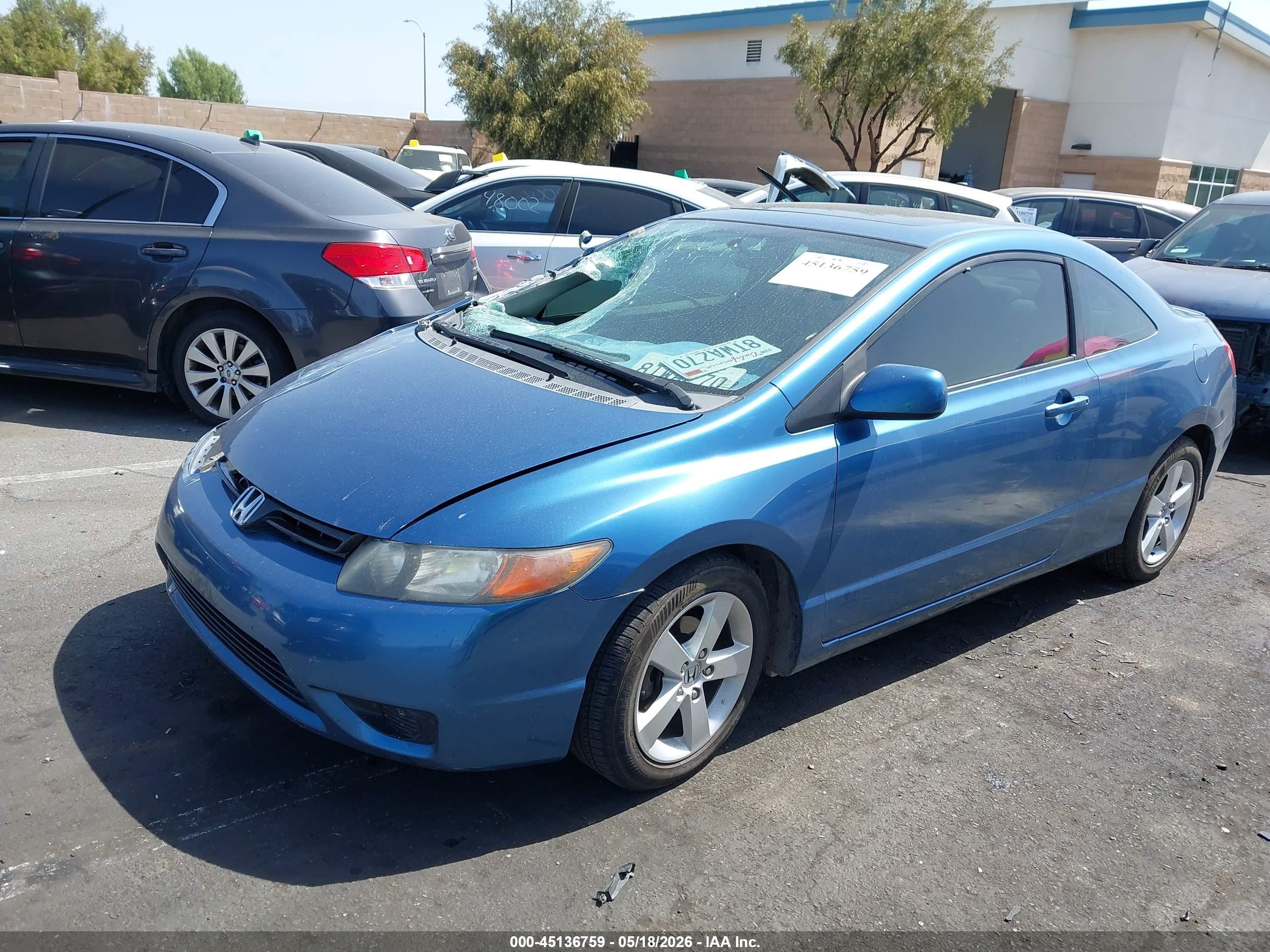 2008 Honda Civic Ex Blue vin: 2HGFG12838H545584