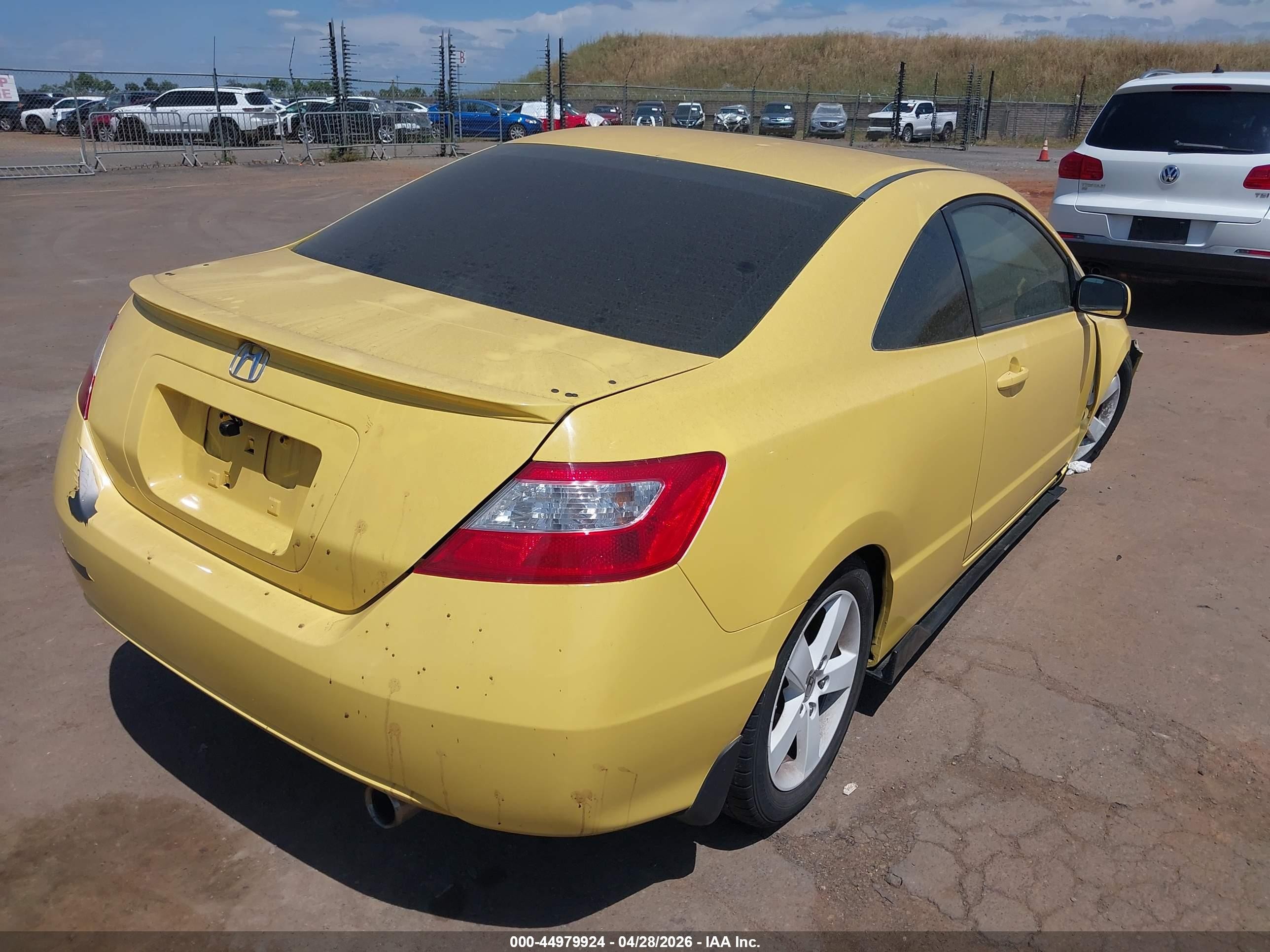 2008 Honda Civic Ex Yellow vin: 2HGFG12838H550445