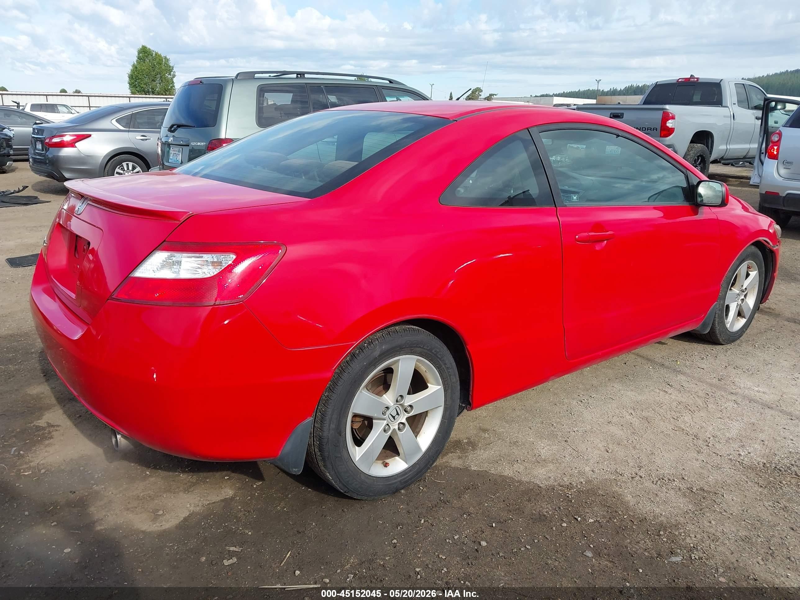 2008 Honda Civic Ex Red vin: 2HGFG12838H580352