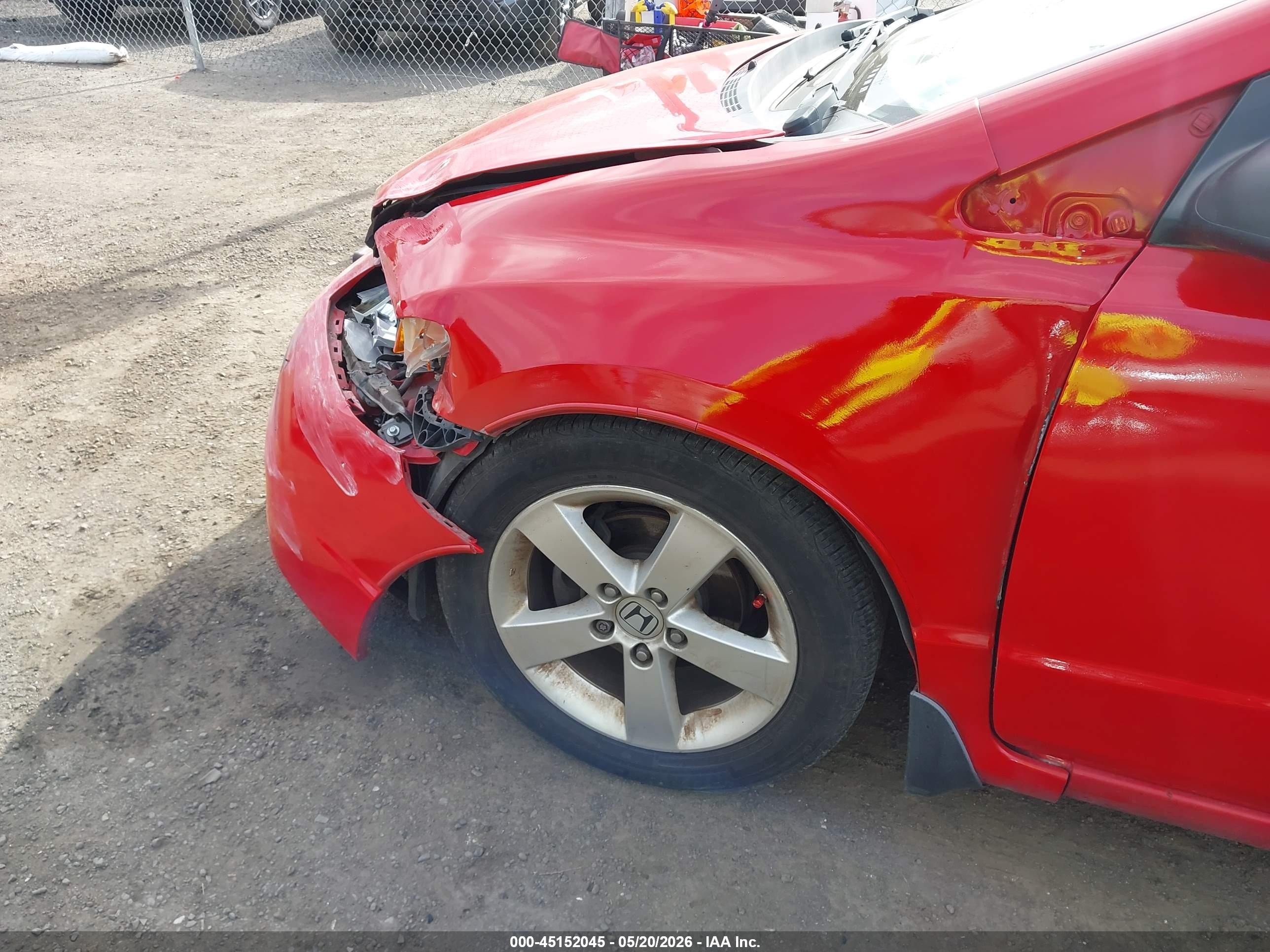 2008 Honda Civic Ex Red vin: 2HGFG12838H580352