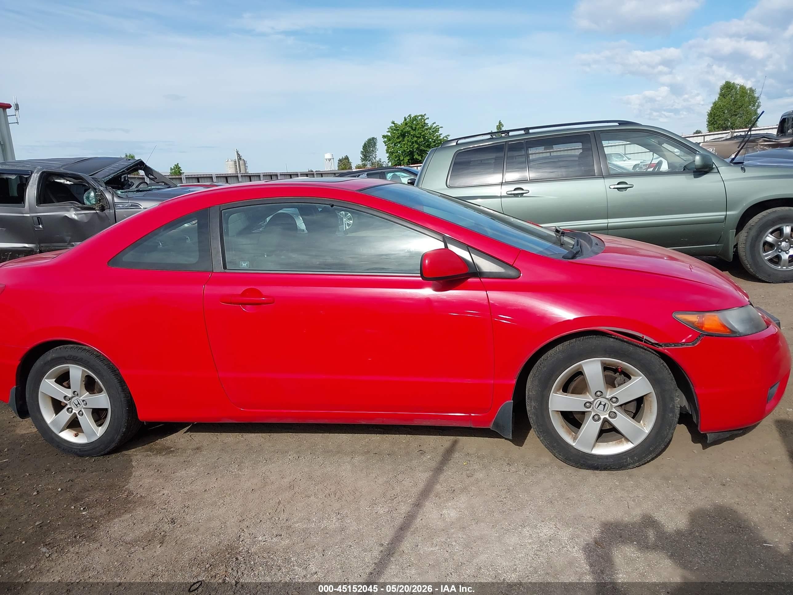2008 Honda Civic Ex Red vin: 2HGFG12838H580352