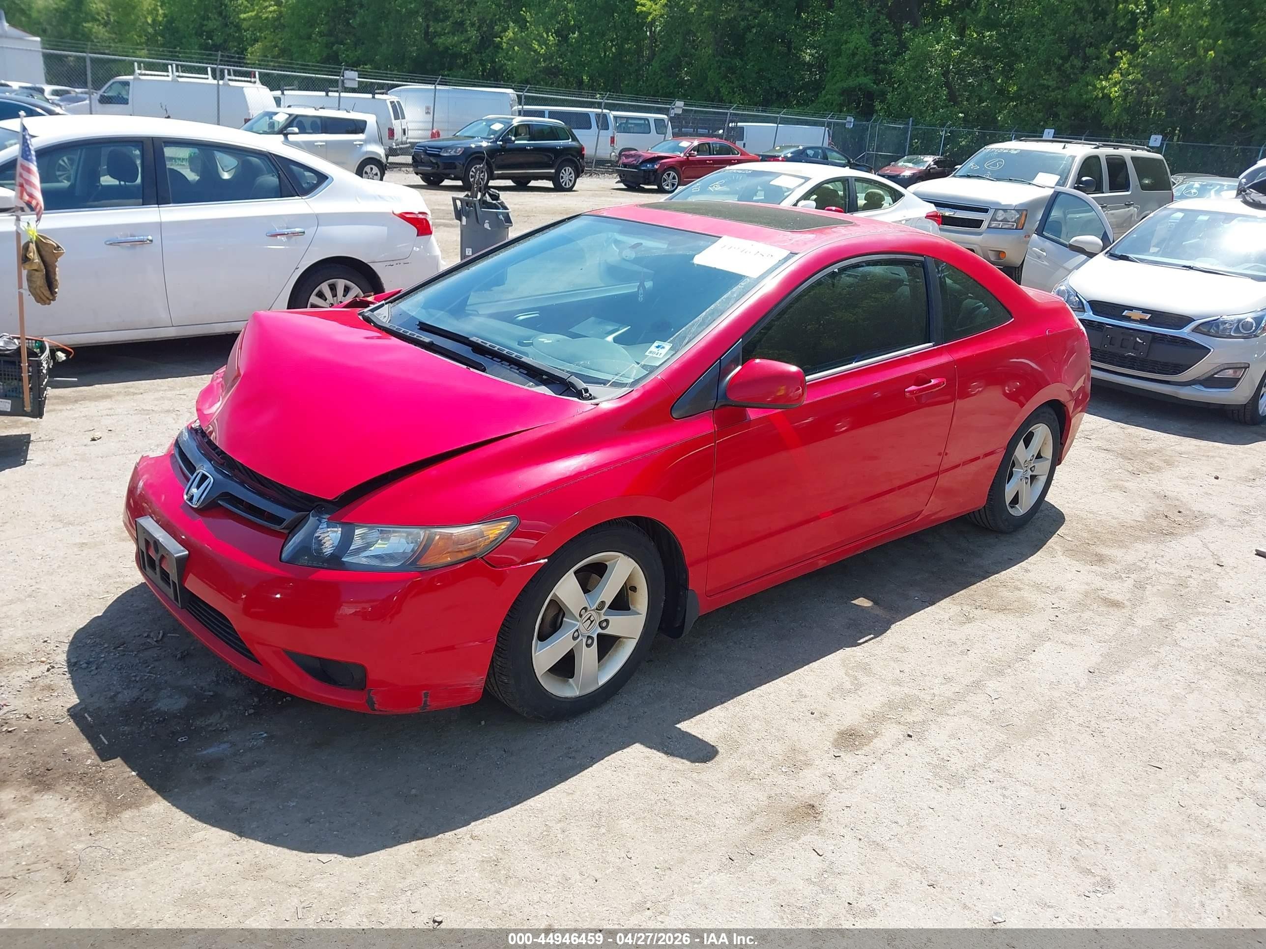 2006 Honda Civic Ex Красный vin: 2HGFG12846H571351