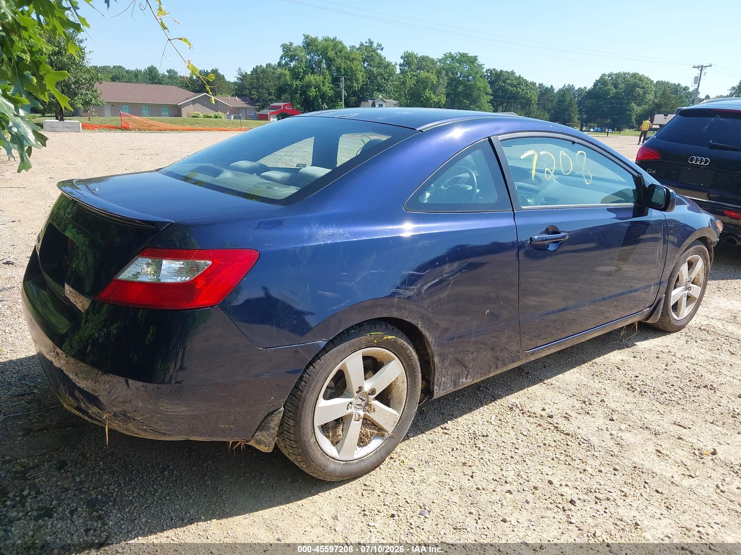 2007 Honda Civic Ex Blue vin: 2HGFG12847H547021