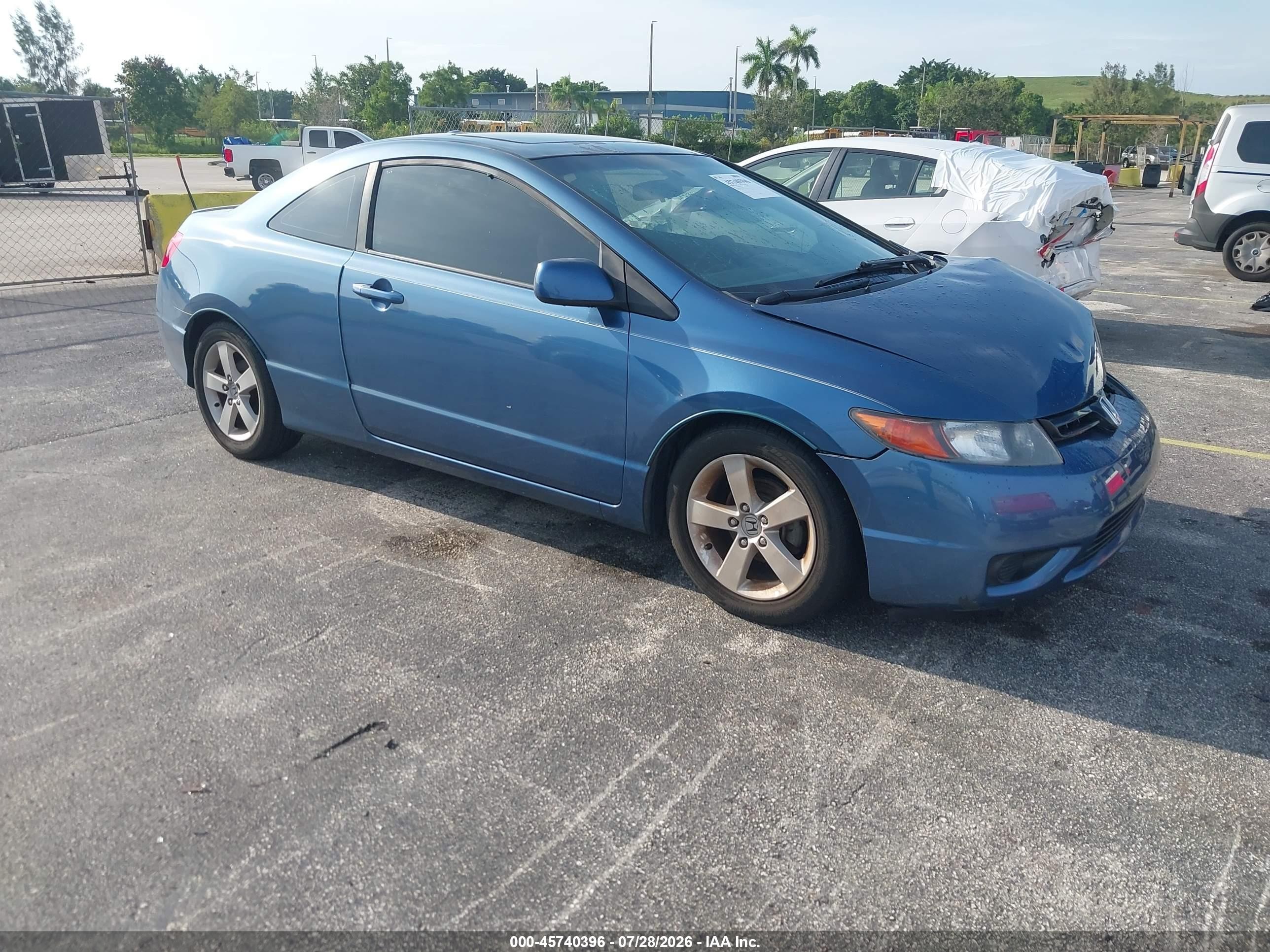 2007 Honda Civic Ex Синий vin: 2HGFG12847H573019