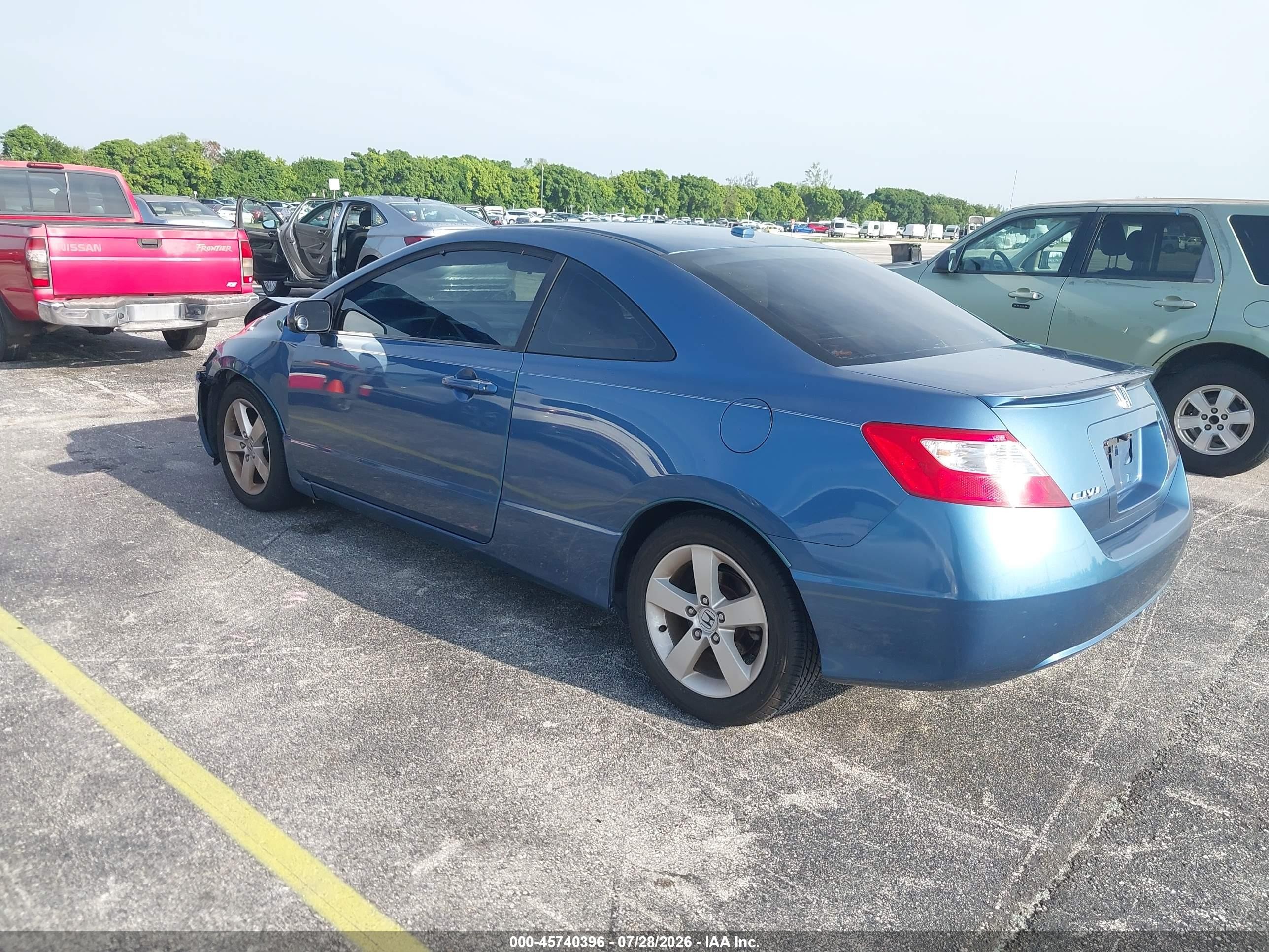 2007 Honda Civic Ex Blue vin: 2HGFG12847H573019