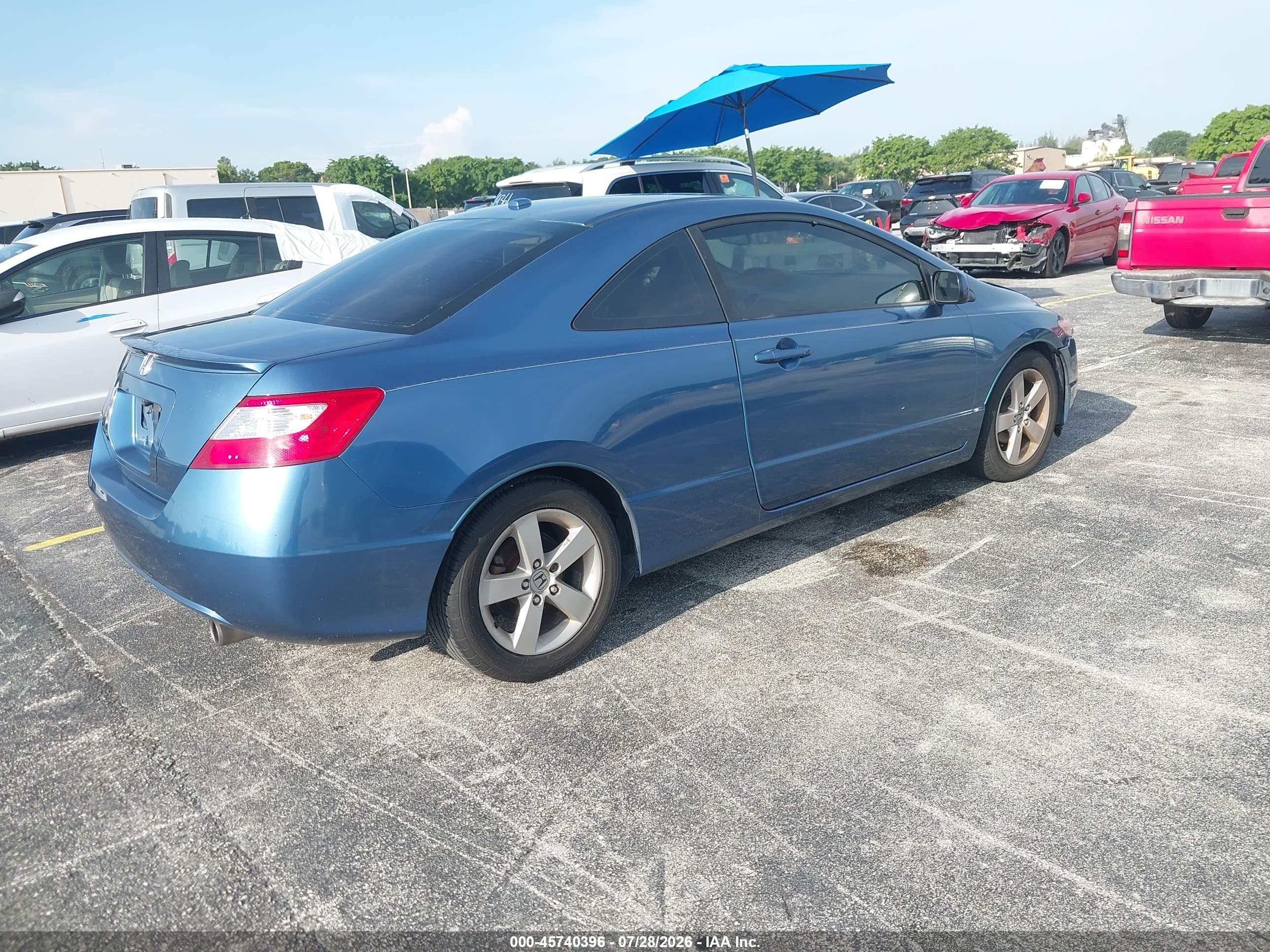 2007 Honda Civic Ex Blue vin: 2HGFG12847H573019