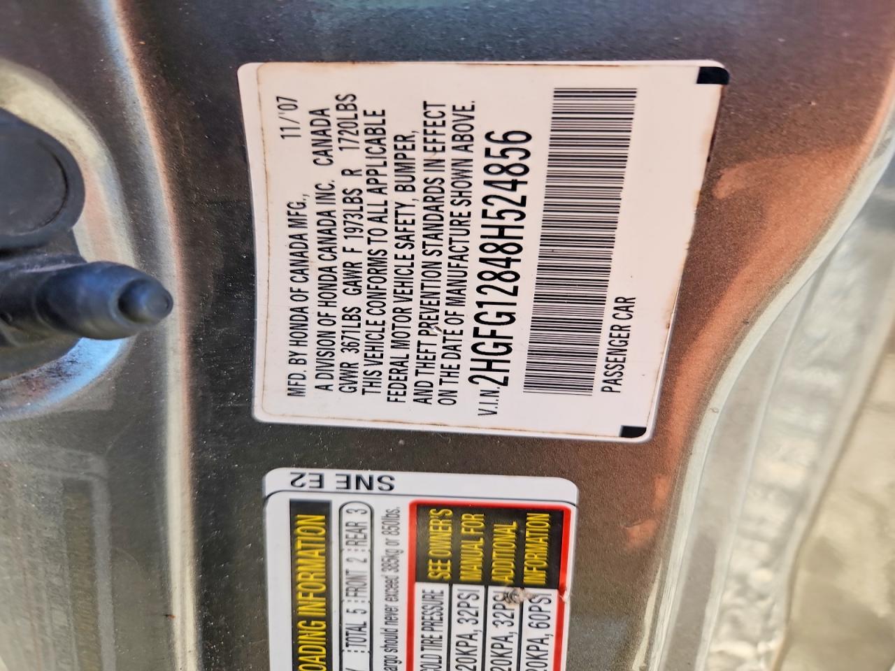 2008 Honda Civic Exl Silver vin: 2HGFG12848H524856