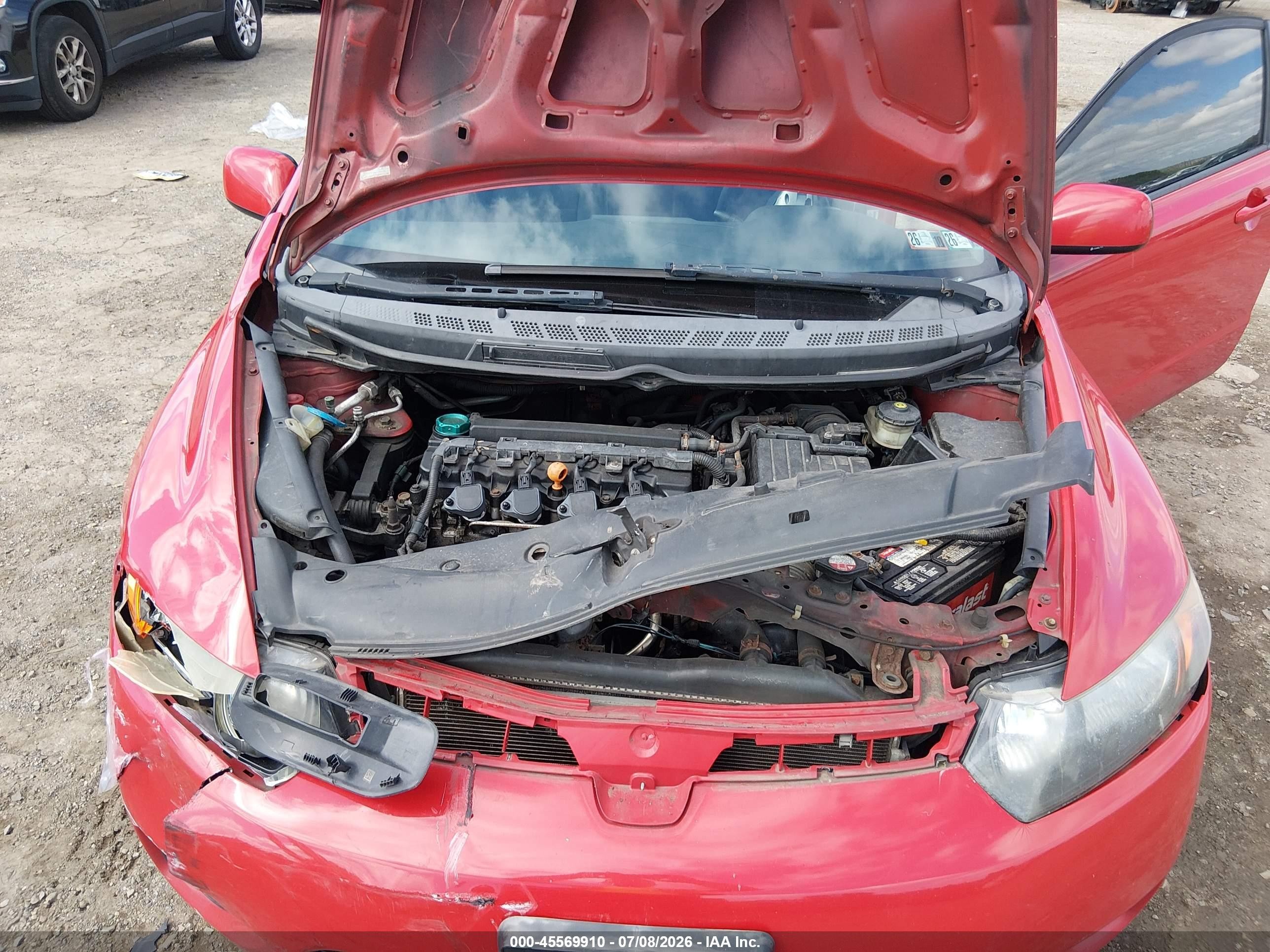 2008 Honda Civic Ex Red vin: 2HGFG12848H530334