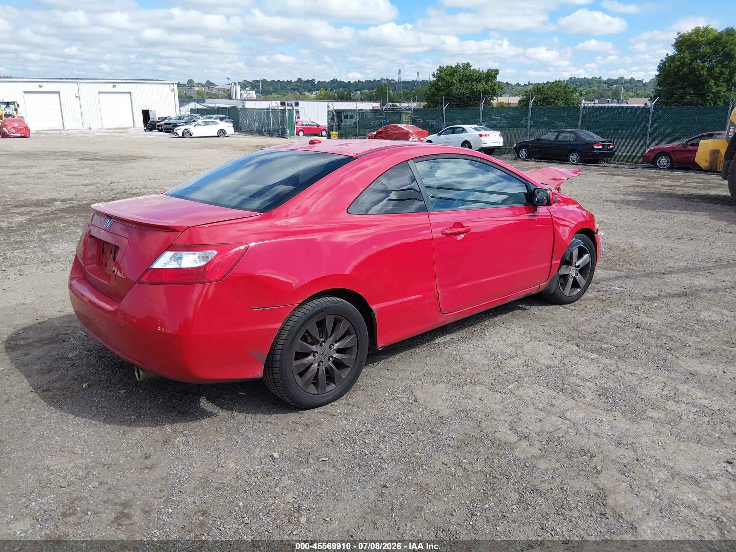 2008 Honda Civic Ex Red vin: 2HGFG12848H530334