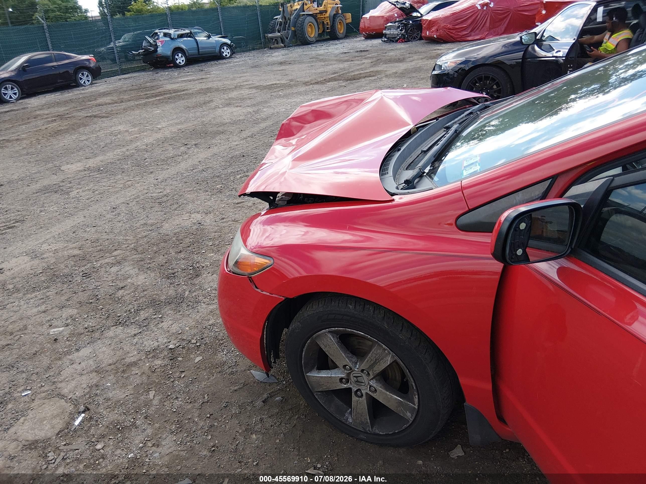 2008 Honda Civic Ex Red vin: 2HGFG12848H530334