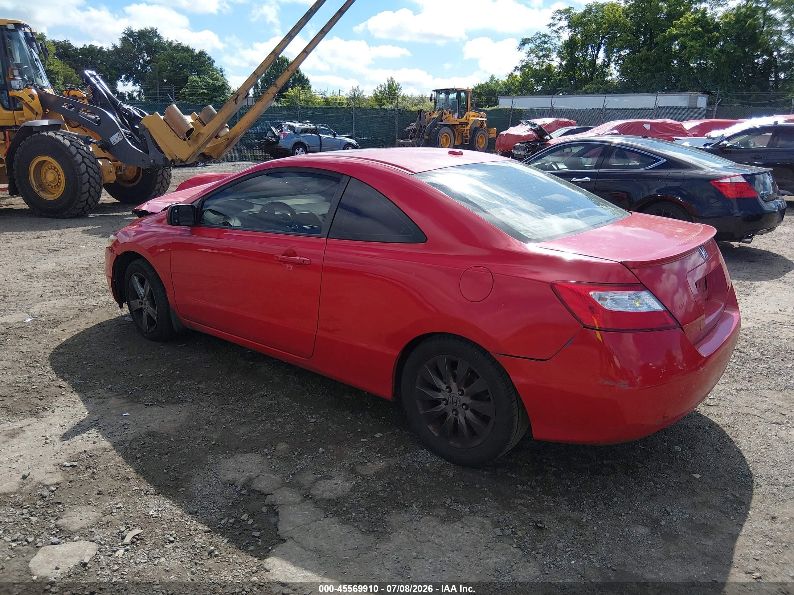 2008 Honda Civic Ex Red vin: 2HGFG12848H530334
