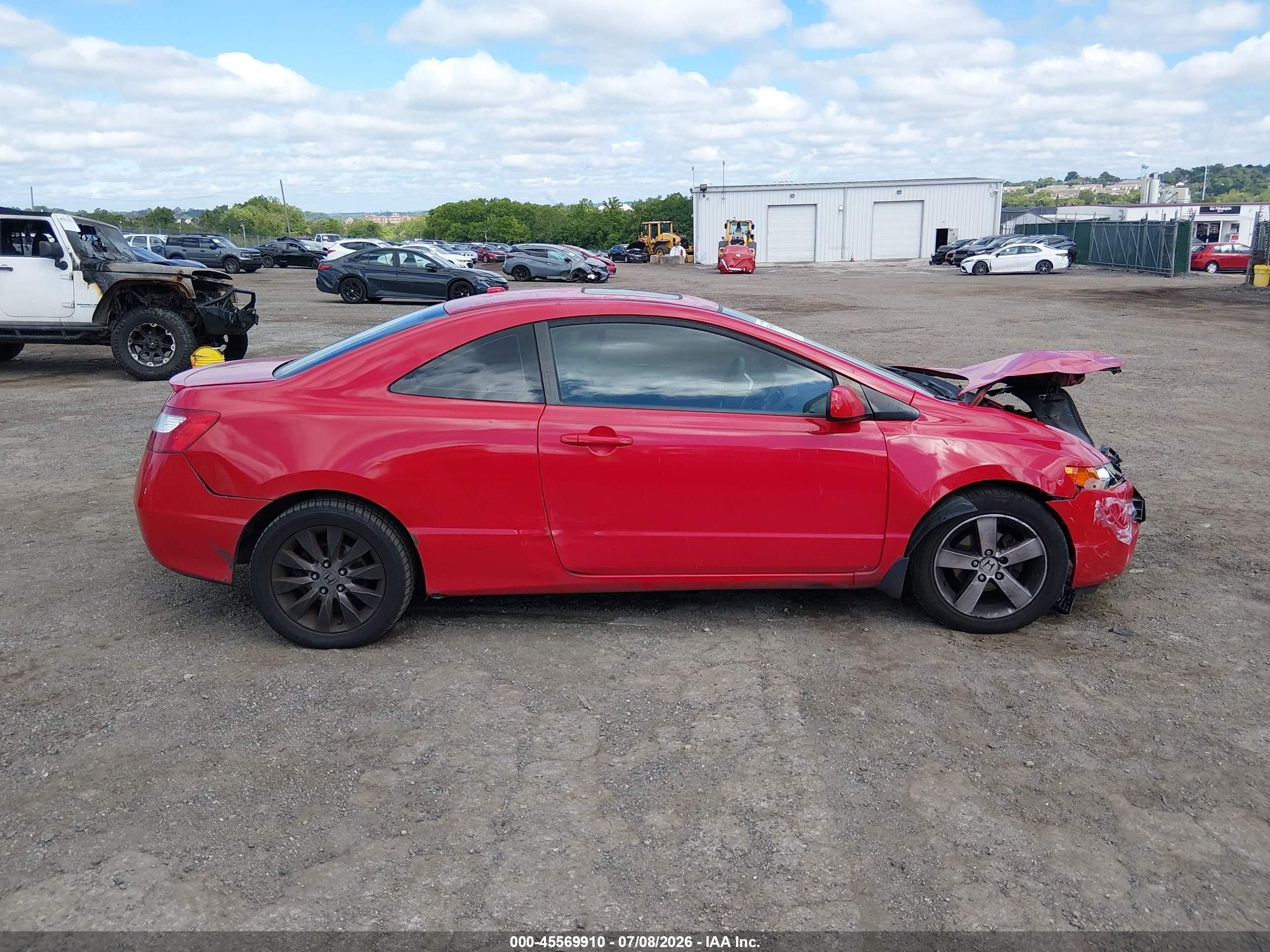 2008 Honda Civic Ex Red vin: 2HGFG12848H530334