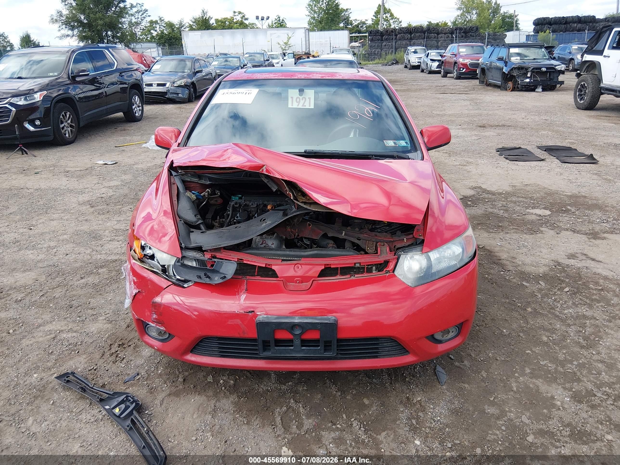 2008 Honda Civic Ex Red vin: 2HGFG12848H530334