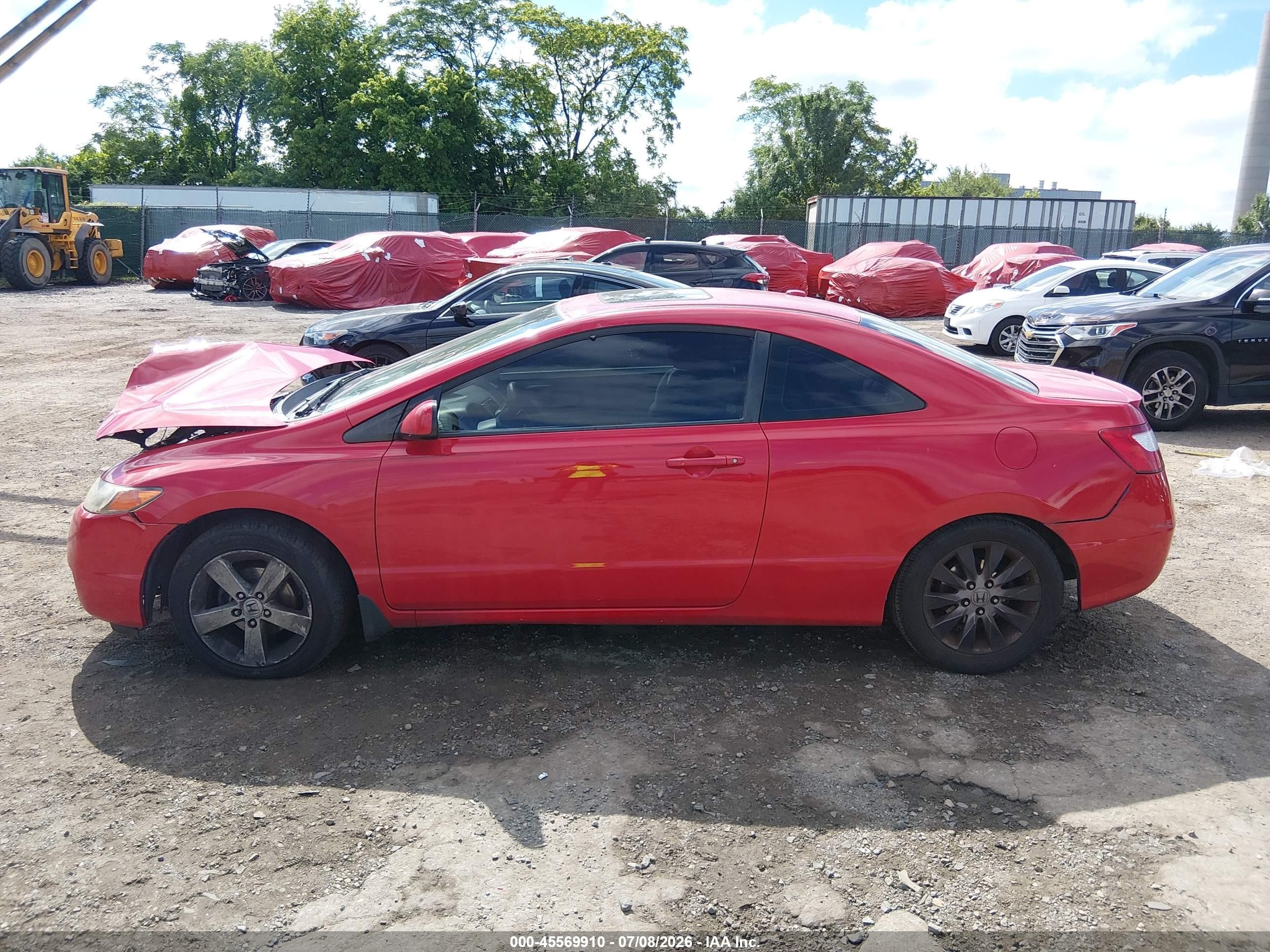 2008 Honda Civic Ex Red vin: 2HGFG12848H530334