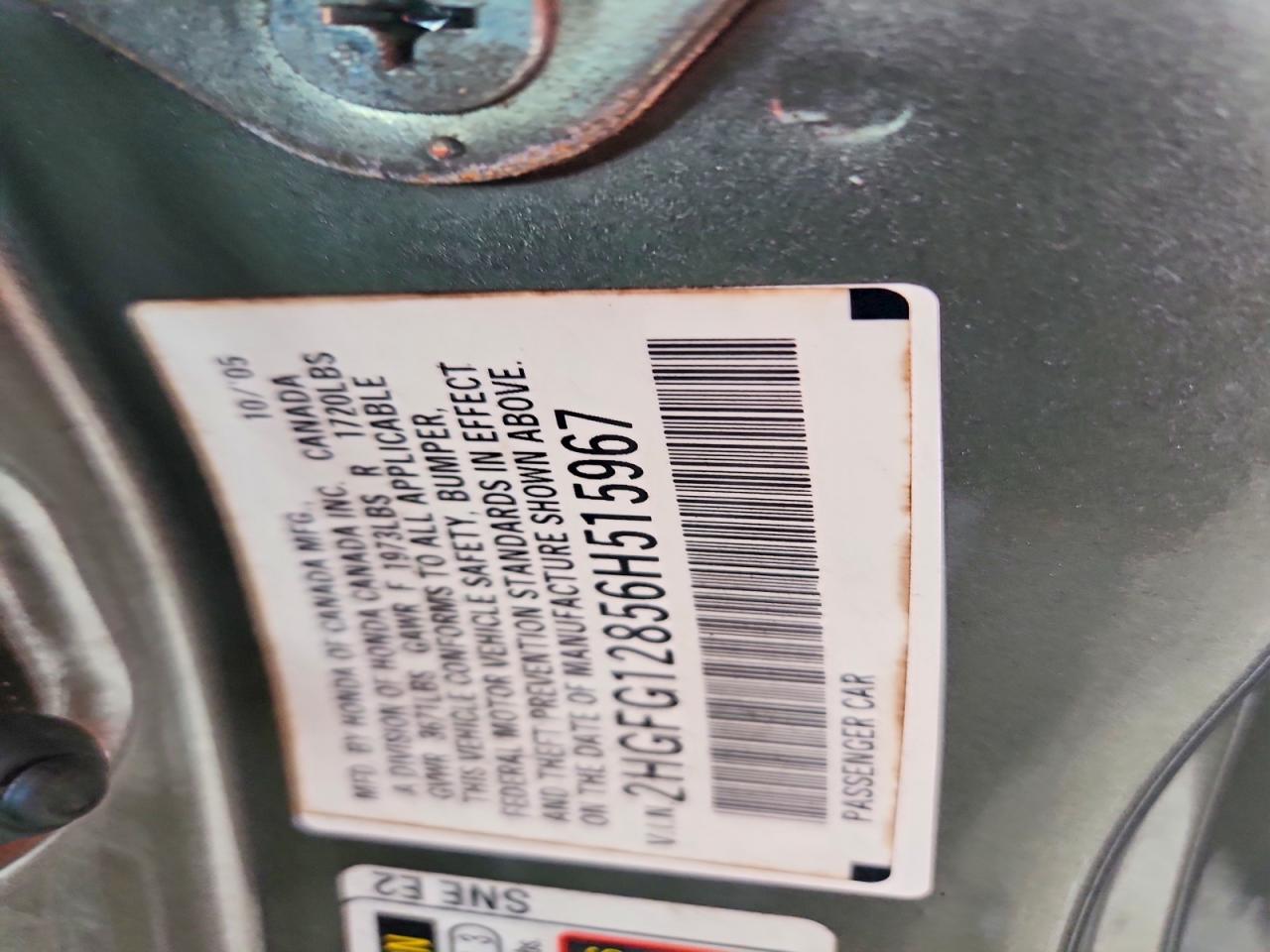 2006 Honda Civic Ex Серый vin: 2HGFG12856H515967