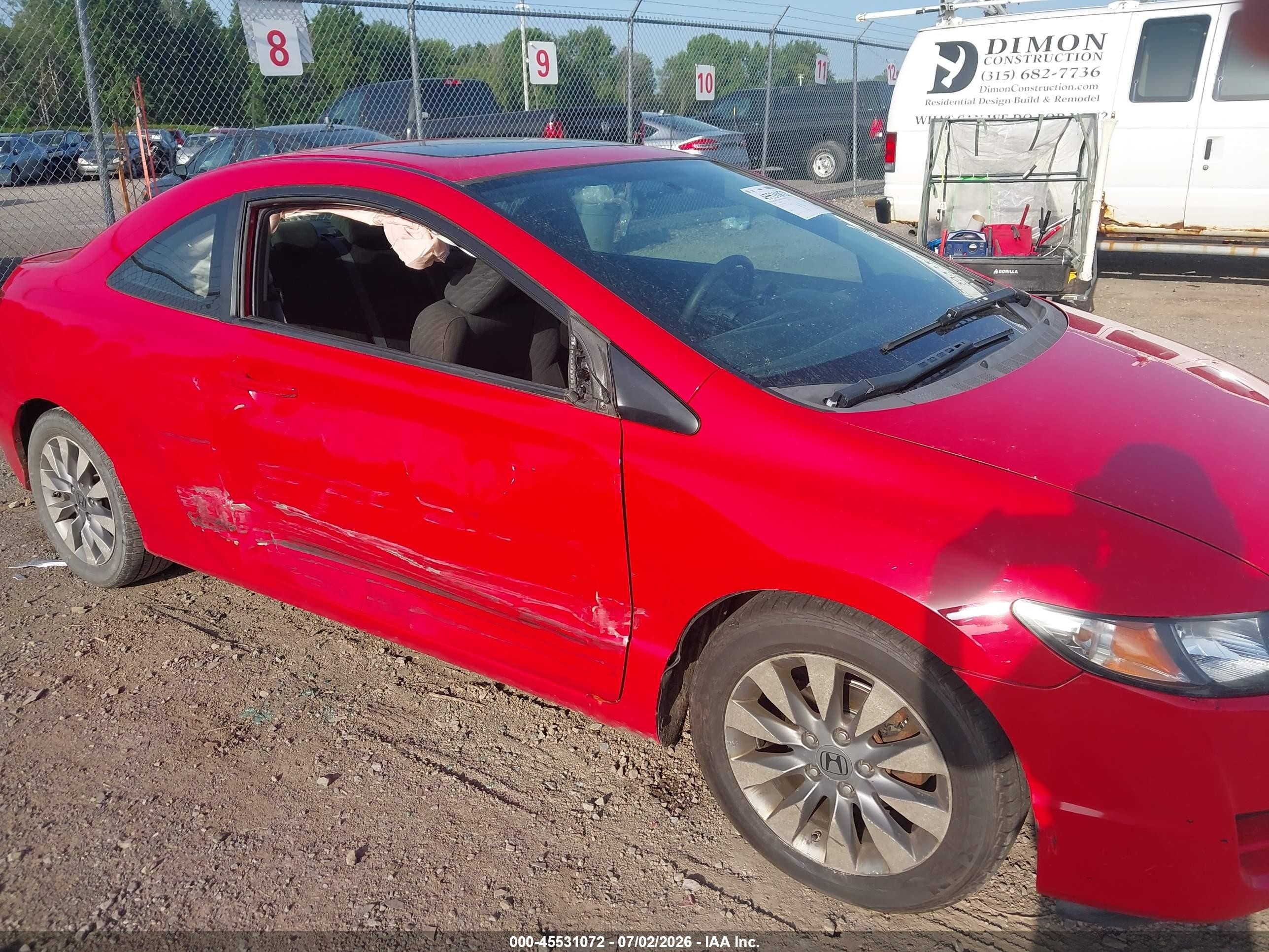 2009 Honda Civic Ex Red vin: 2HGFG12859H535446