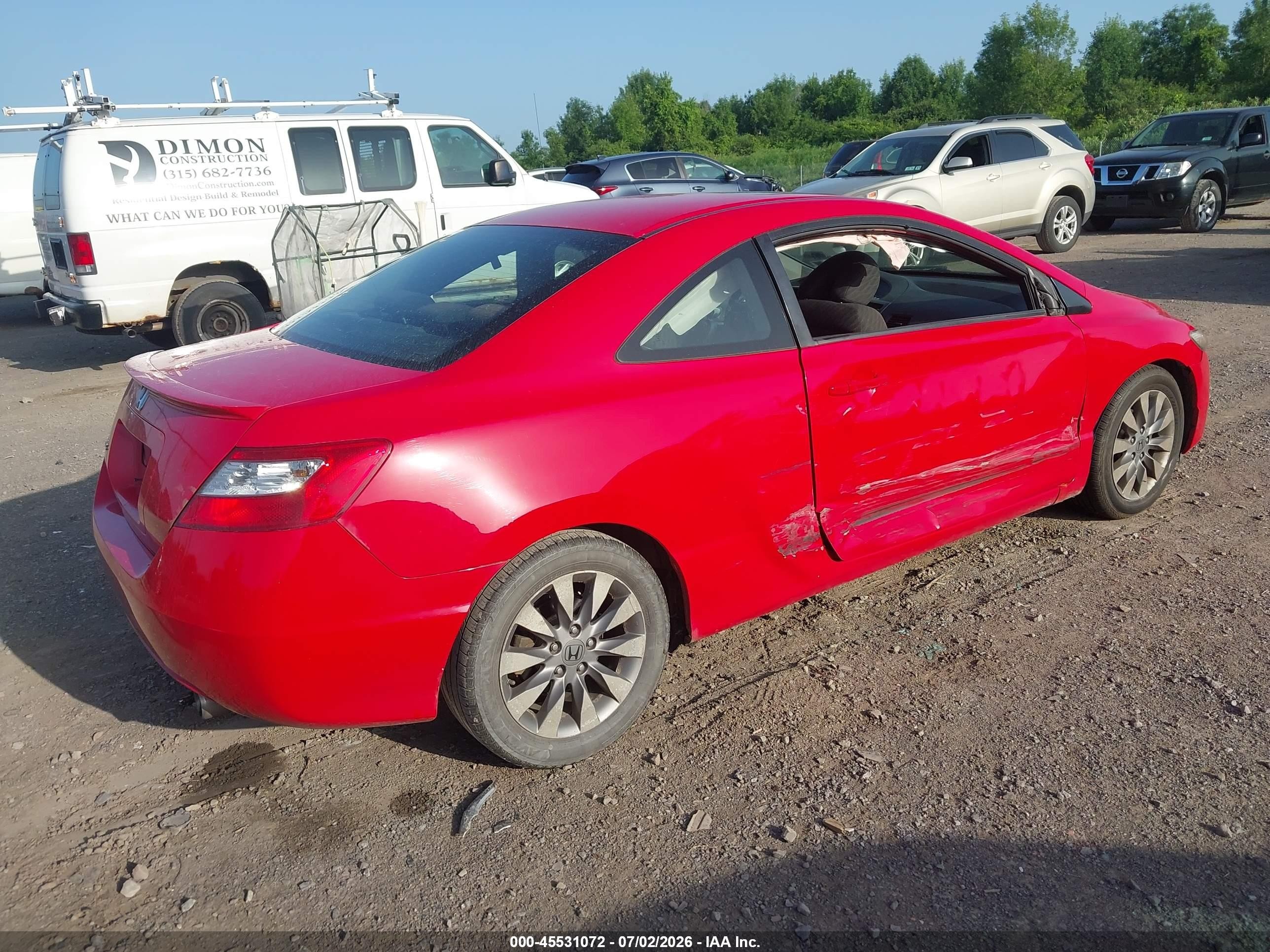2009 Honda Civic Ex Red vin: 2HGFG12859H535446