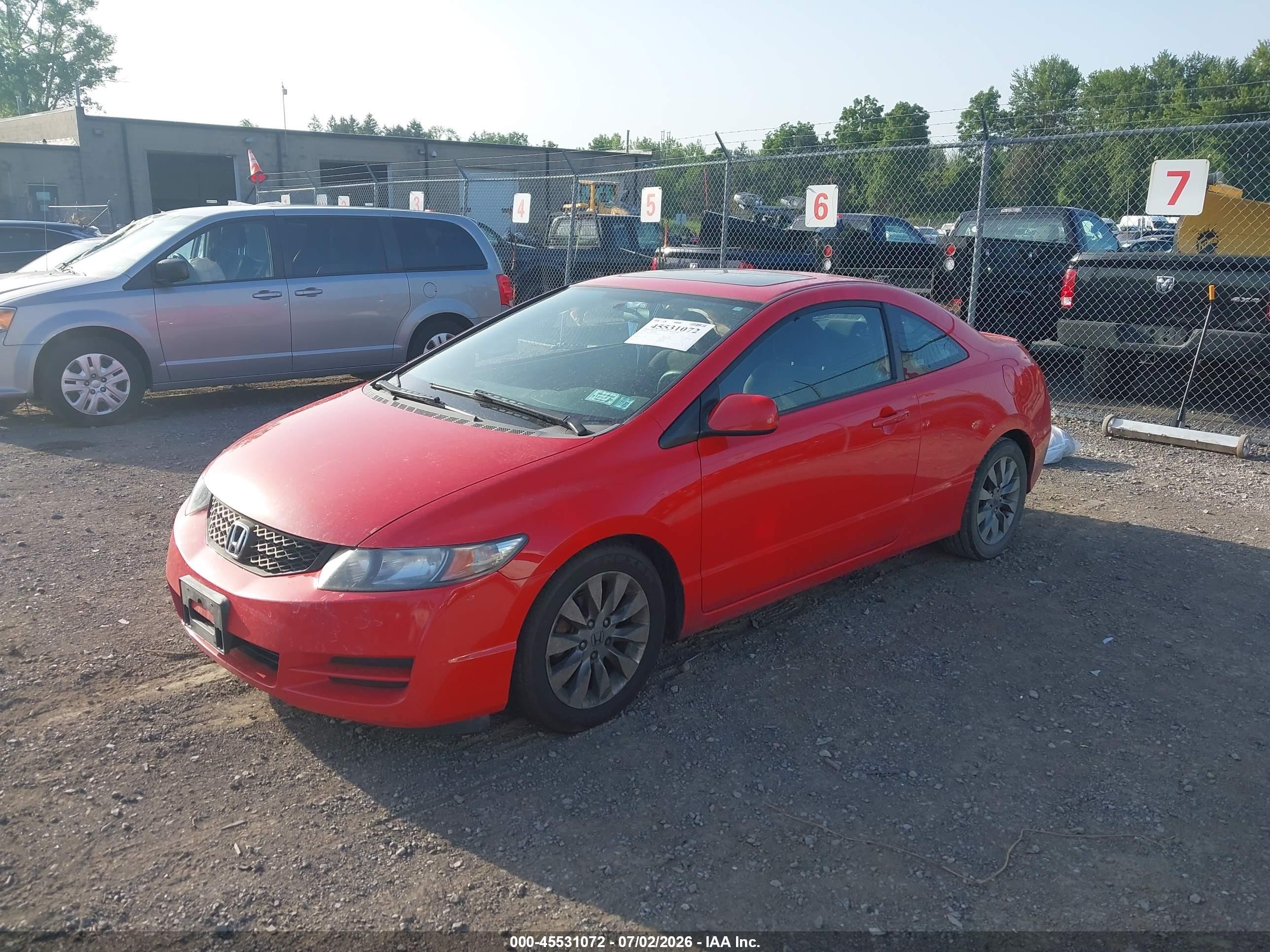 2009 Honda Civic Ex Red vin: 2HGFG12859H535446