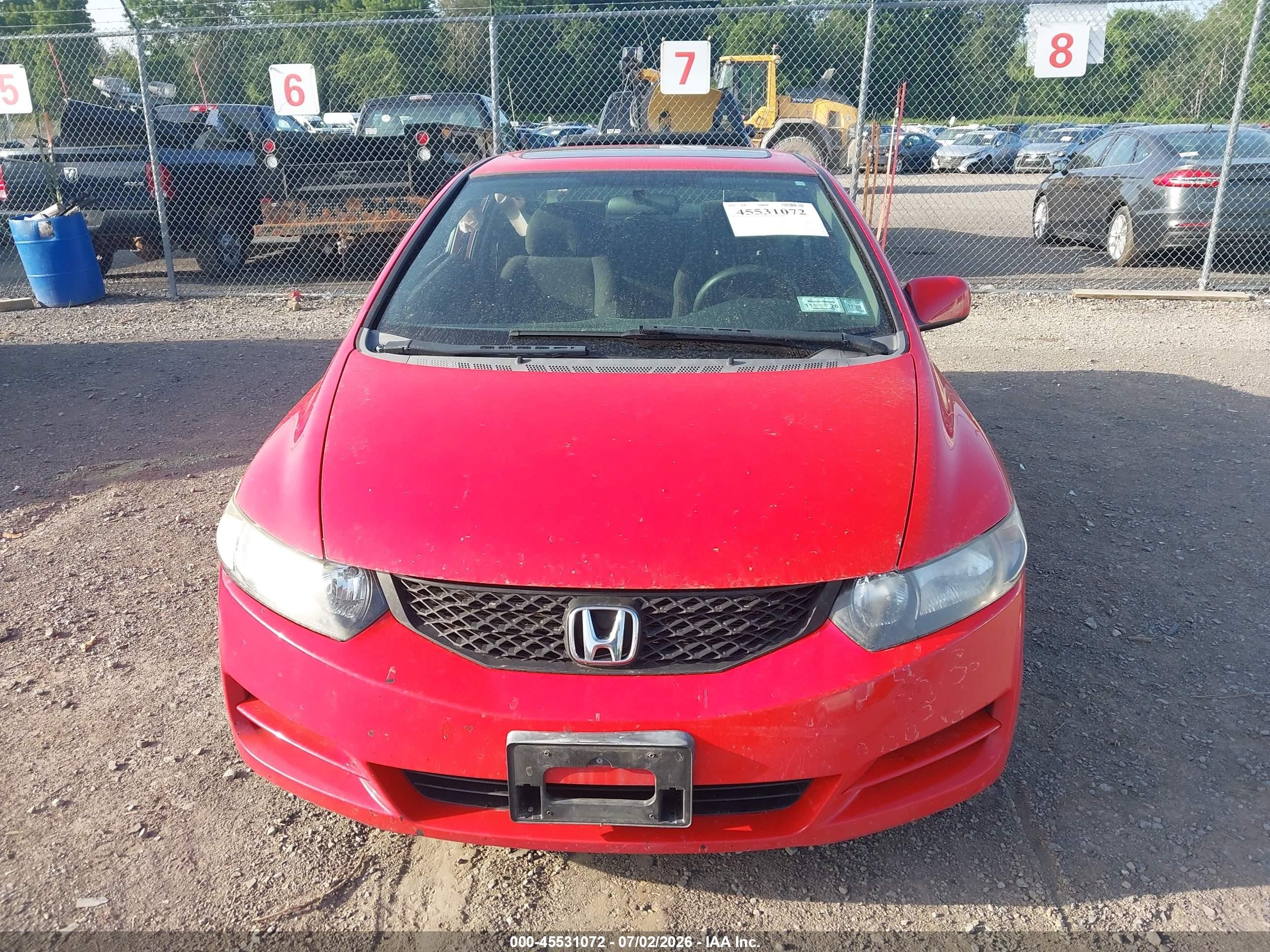 2009 Honda Civic Ex Red vin: 2HGFG12859H535446