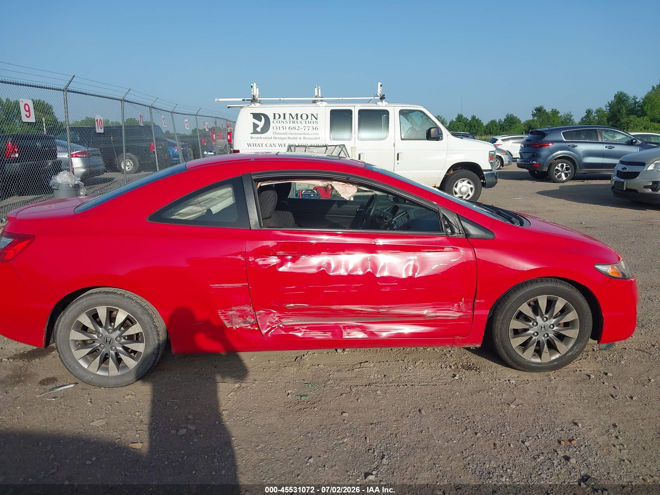 2009 Honda Civic Ex Red vin: 2HGFG12859H535446