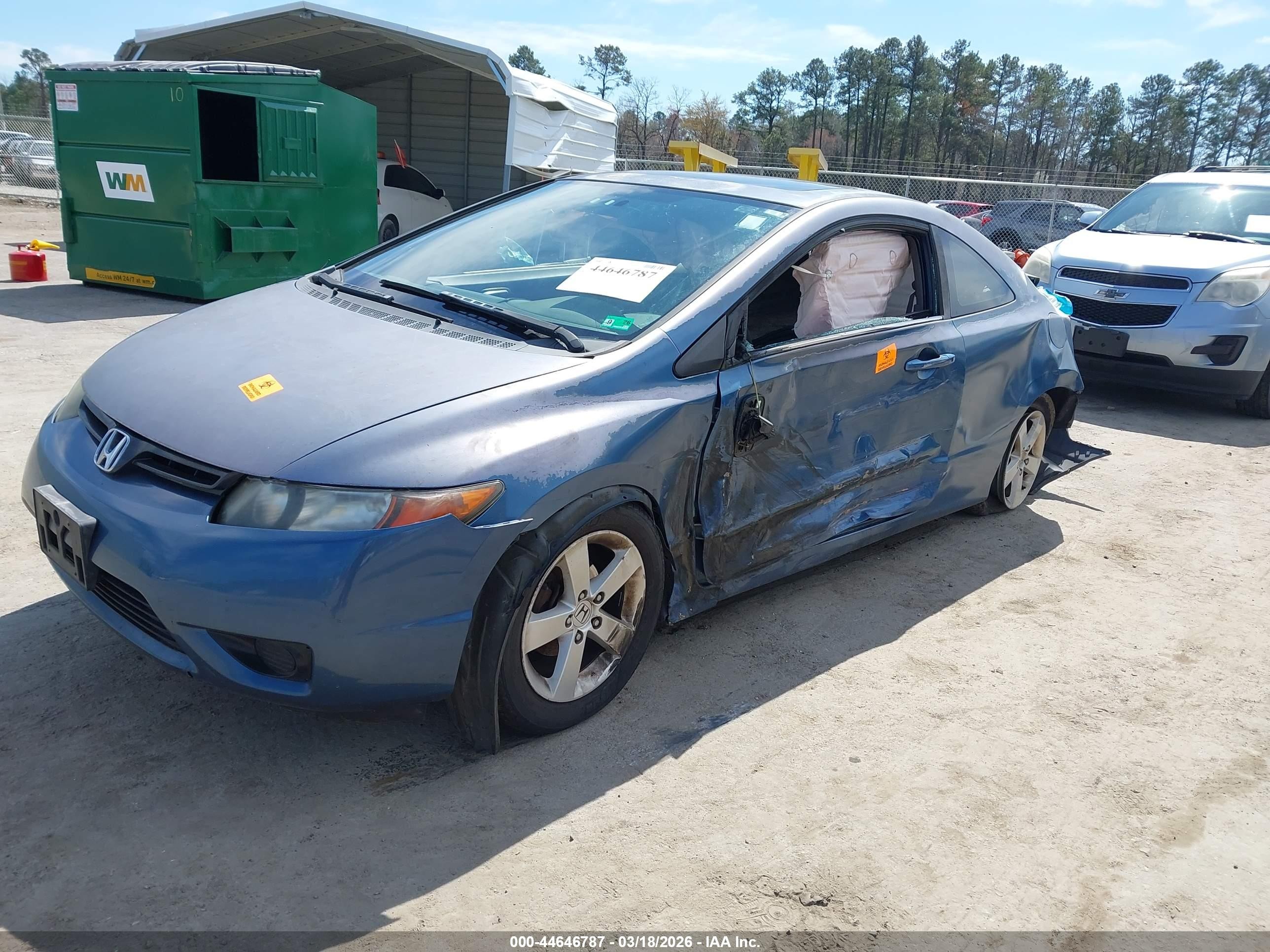 2006 Honda Civic Ex Blue vin: 2HGFG12866H532339