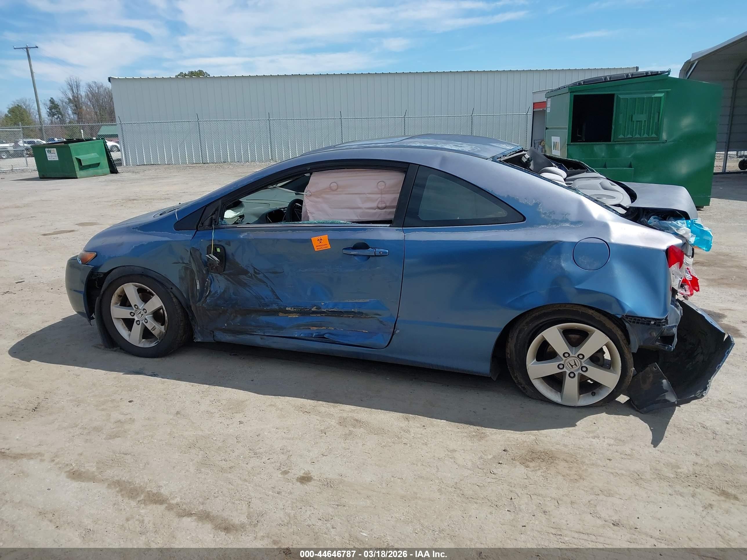 2006 Honda Civic Ex Blue vin: 2HGFG12866H532339