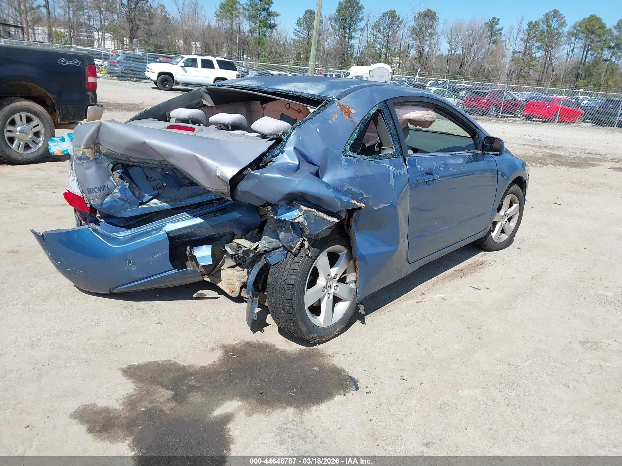 2006 Honda Civic Ex Blue vin: 2HGFG12866H532339