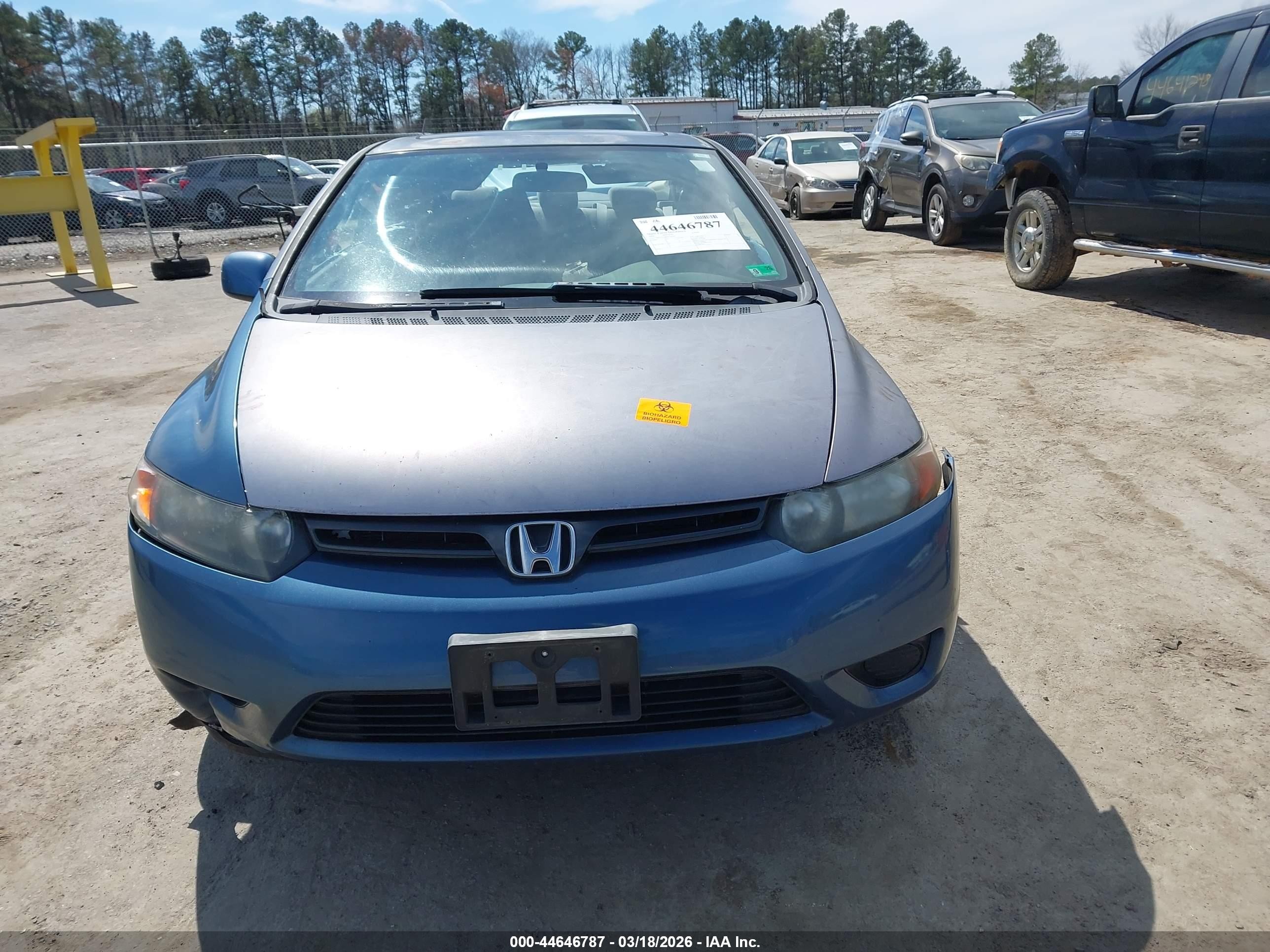 2006 Honda Civic Ex Blue vin: 2HGFG12866H532339