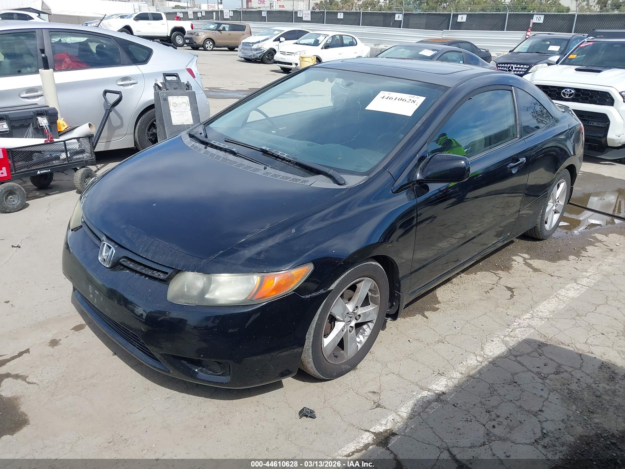 2007 Honda Civic Ex Black vin: 2HGFG12867H524985