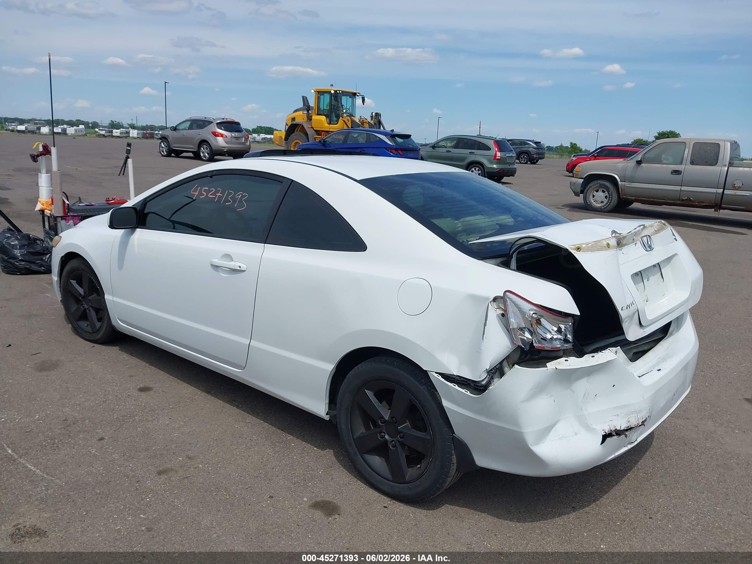 2007 Honda Civic Ex White vin: 2HGFG12867H575936