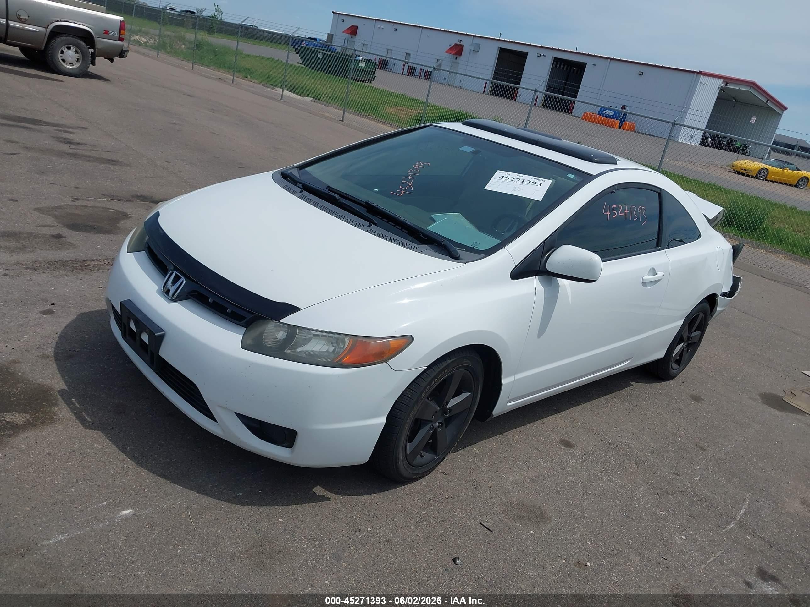 2007 Honda Civic Ex White vin: 2HGFG12867H575936