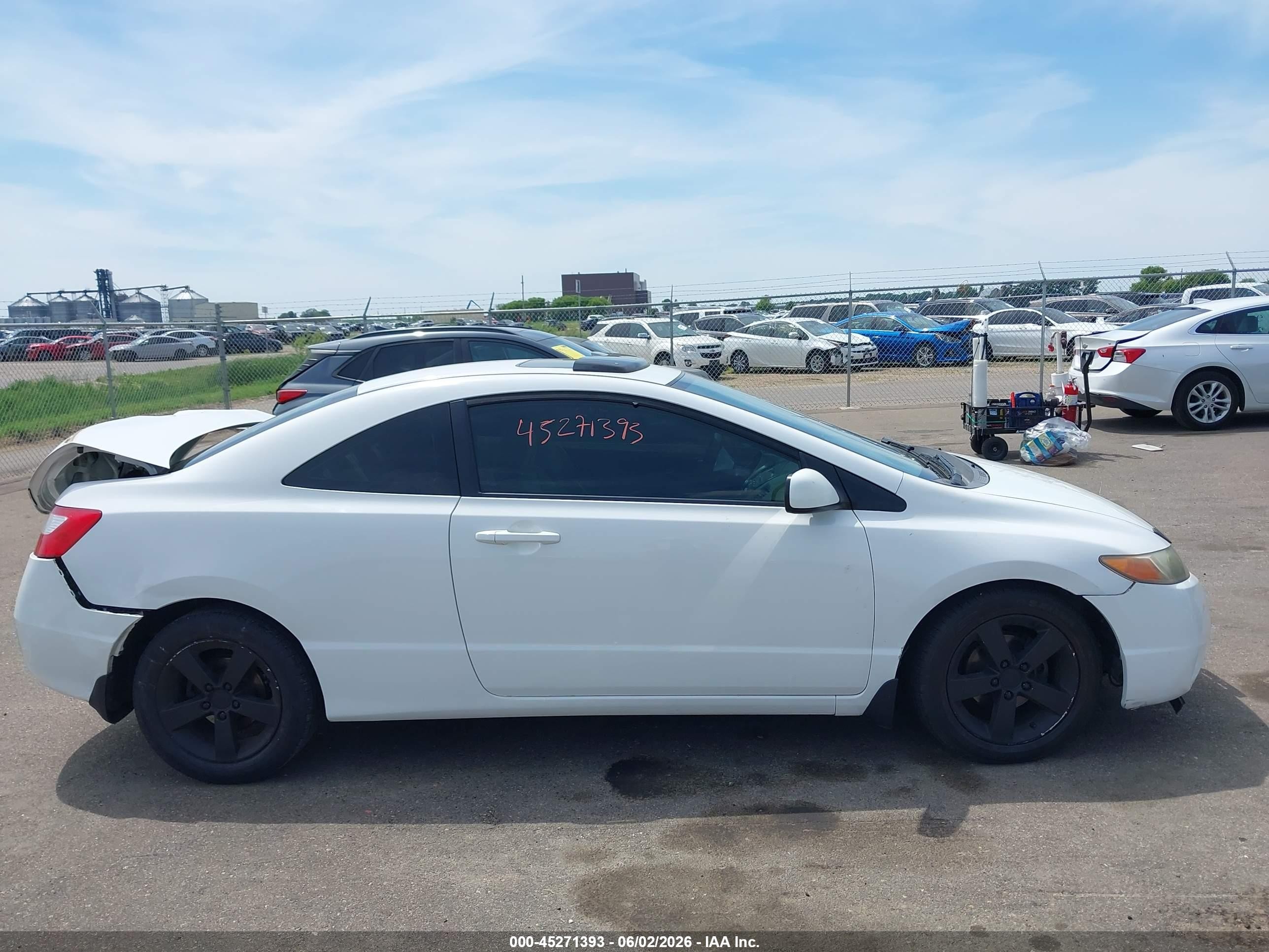 2007 Honda Civic Ex White vin: 2HGFG12867H575936