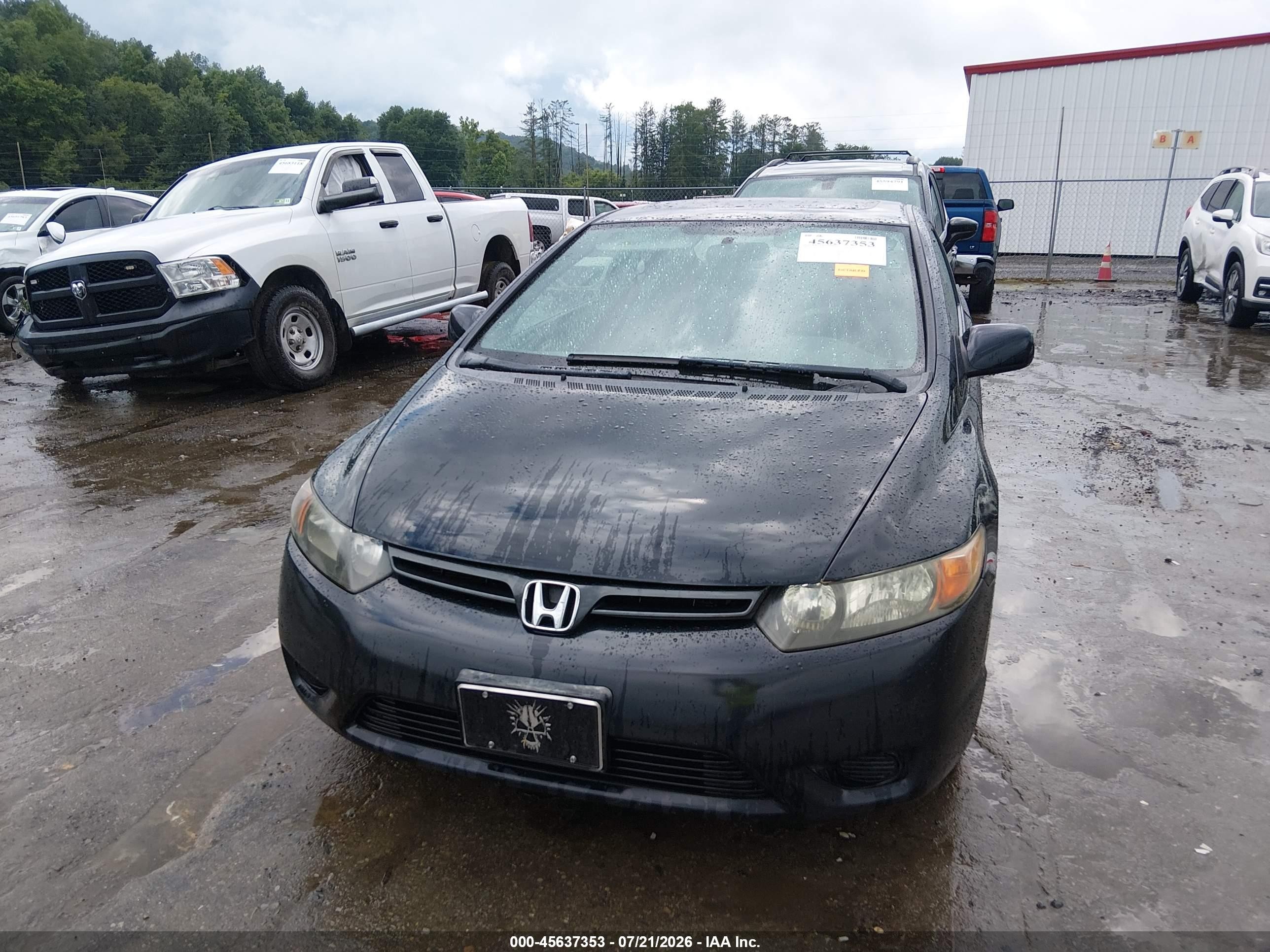2007 Honda Civic Ex Black vin: 2HGFG12867H578304
