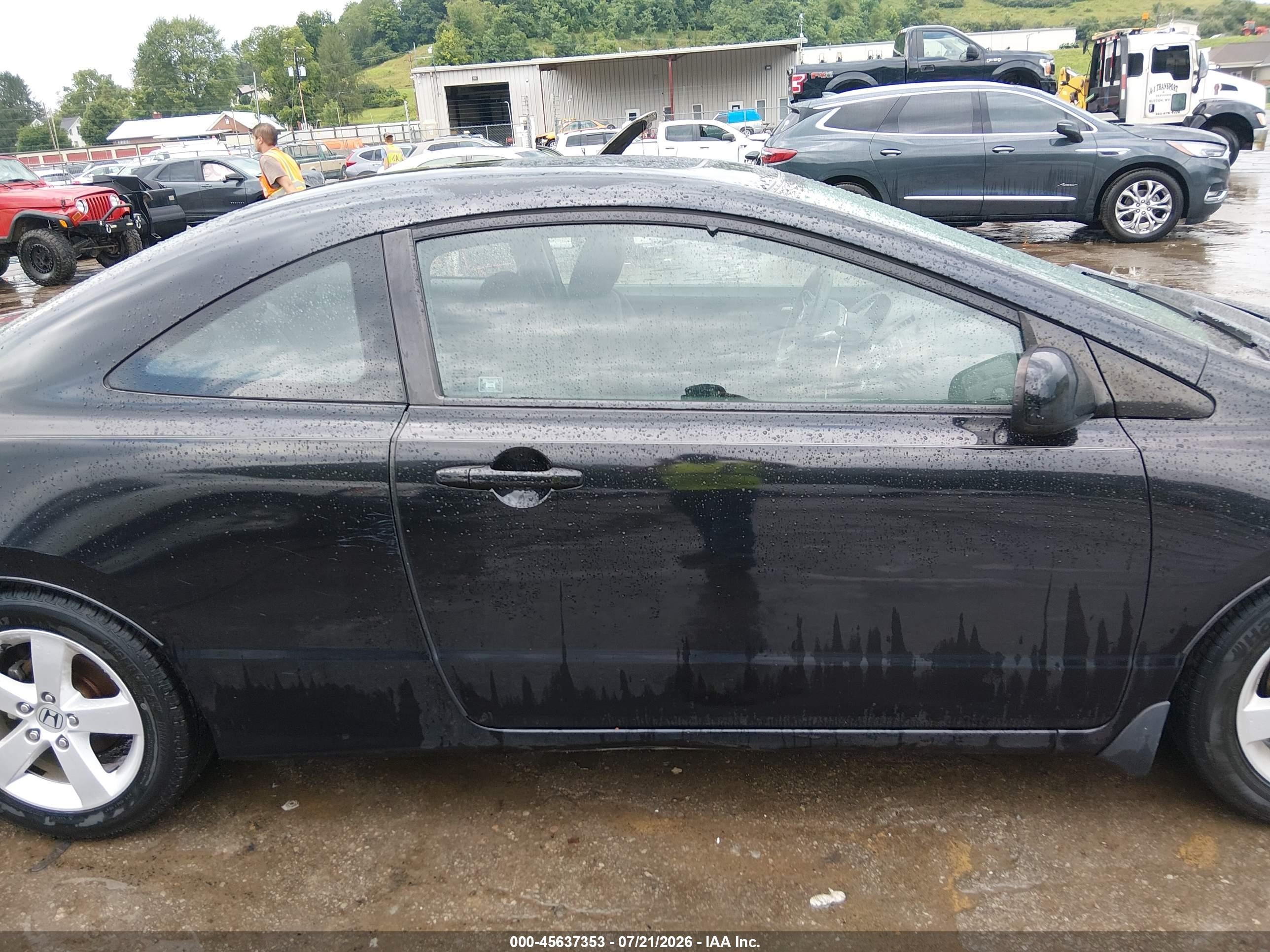 2007 Honda Civic Ex Black vin: 2HGFG12867H578304