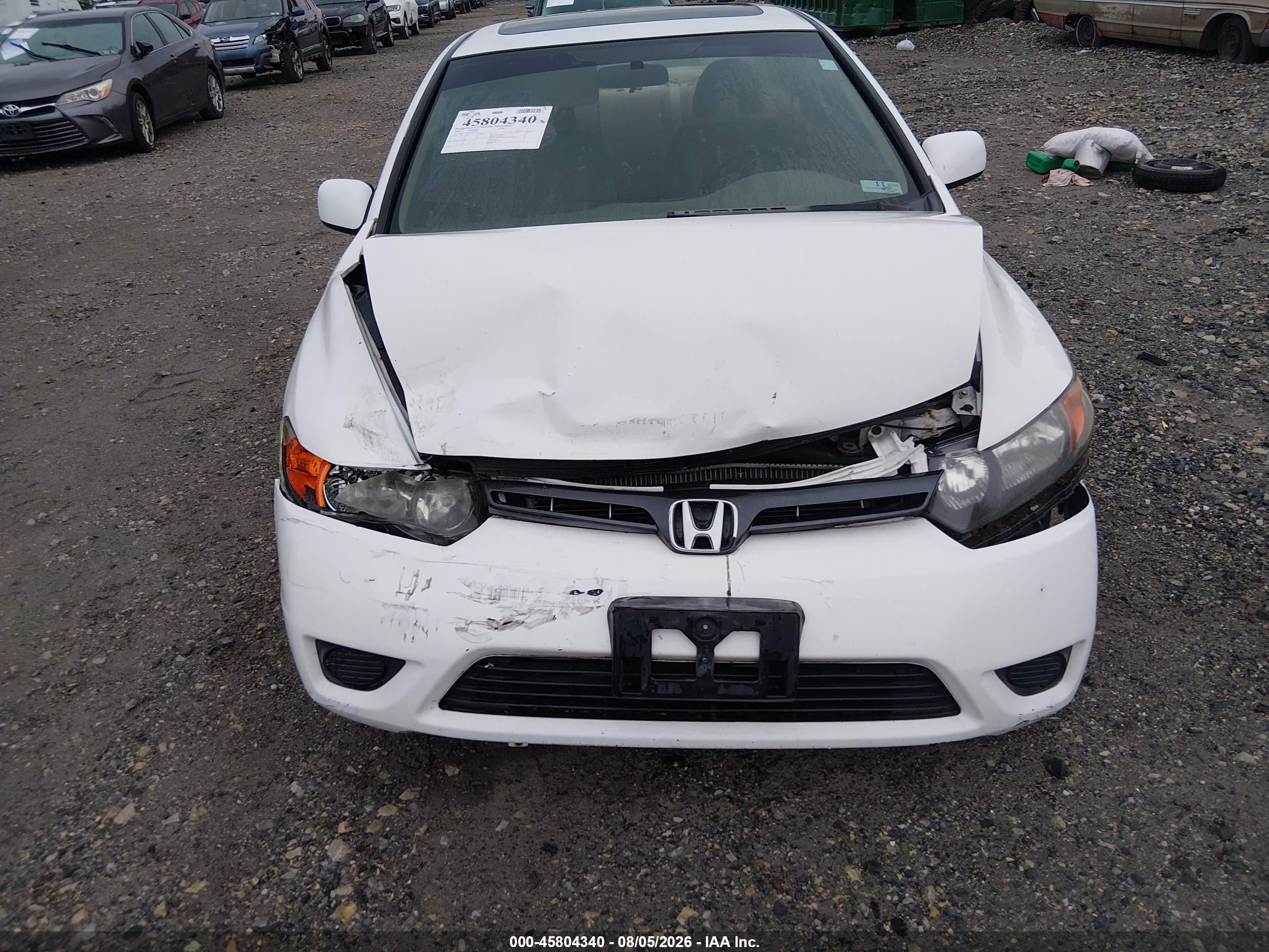 2008 Honda Civic Ex White vin: 2HGFG12868H528181