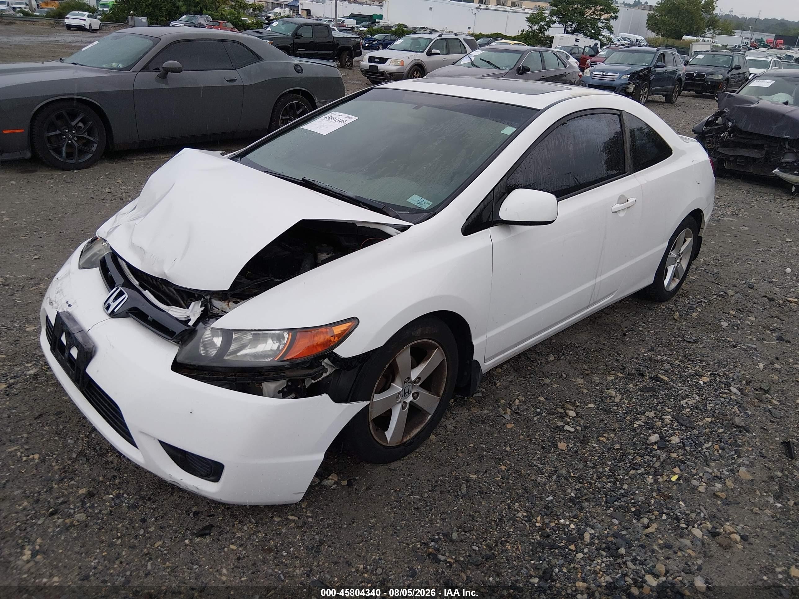 2008 Honda Civic Ex White vin: 2HGFG12868H528181
